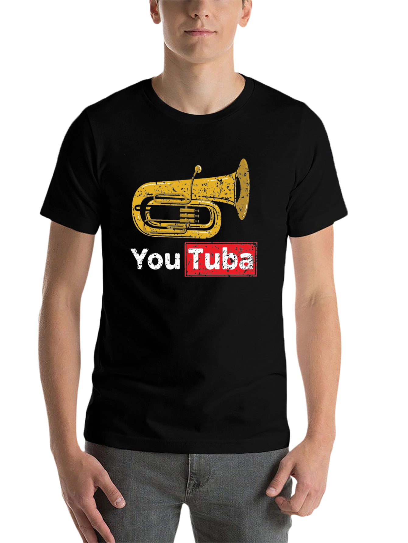 Black You Tuba Graphic T-Shirt - Musician's Novelty Tee view 7