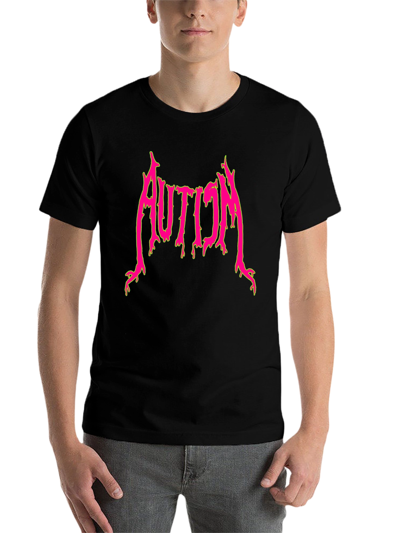 Black Caution T-Shirt - Black, Bold Graphic view 7