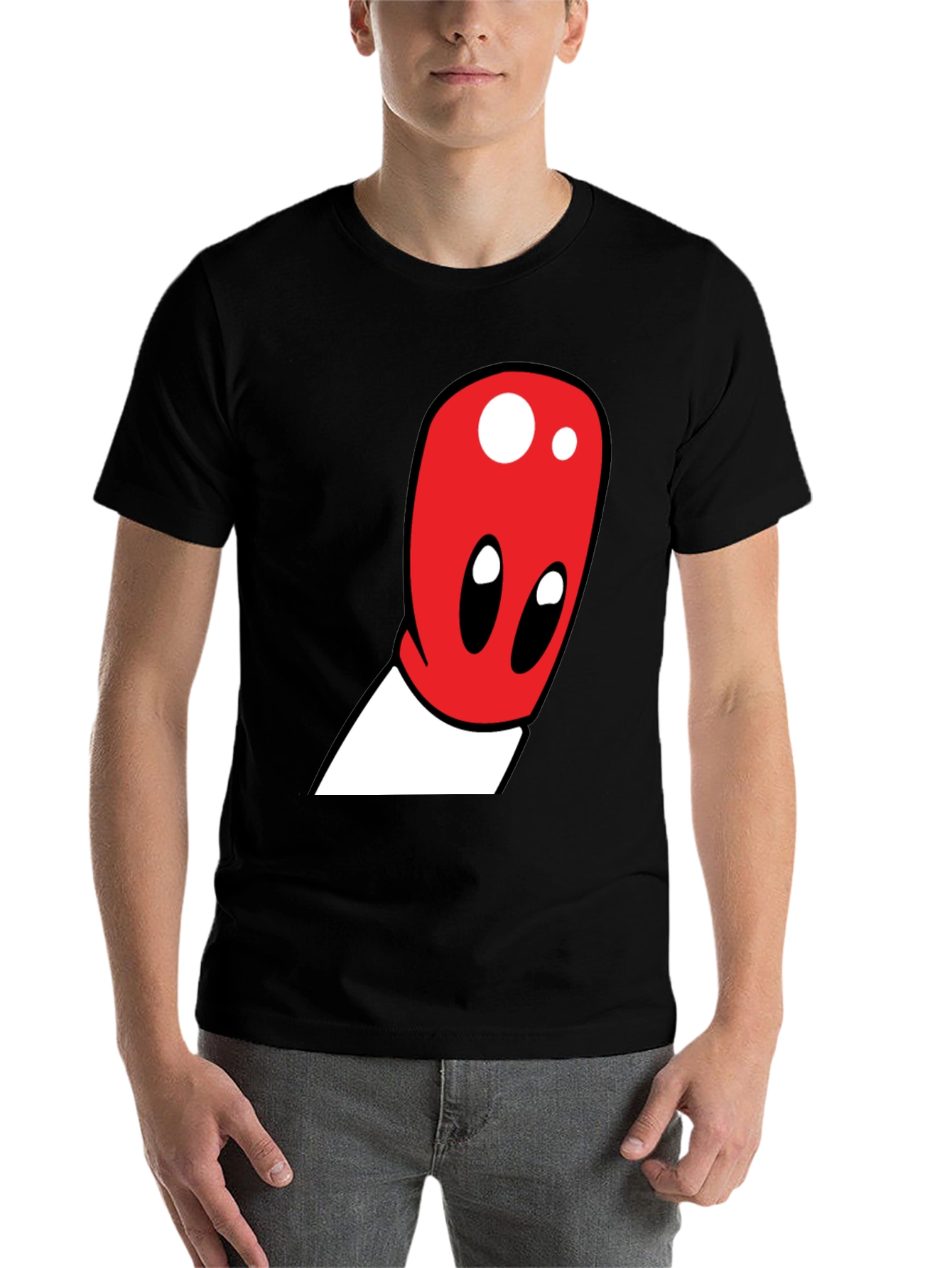 Black Cartoon Character Graphic Tee - Black view 7