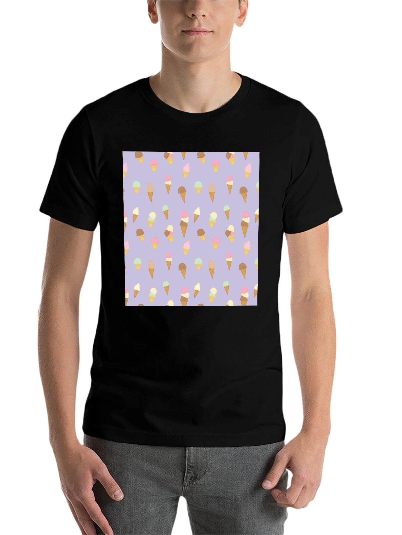 Ice Cream Cone Pattern T-Shirt - 7