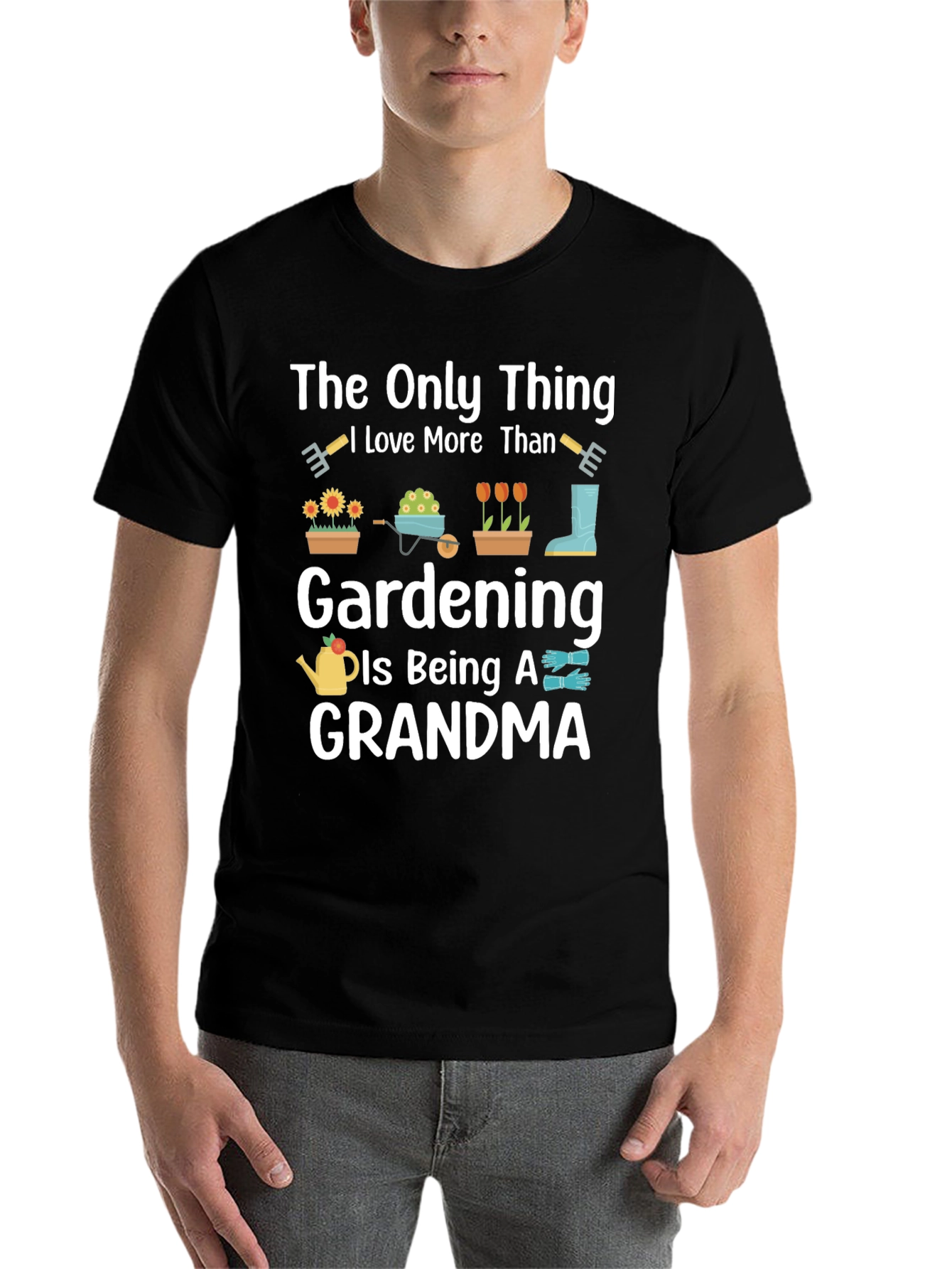 Black Gardening Grandma T-Shirt view 7