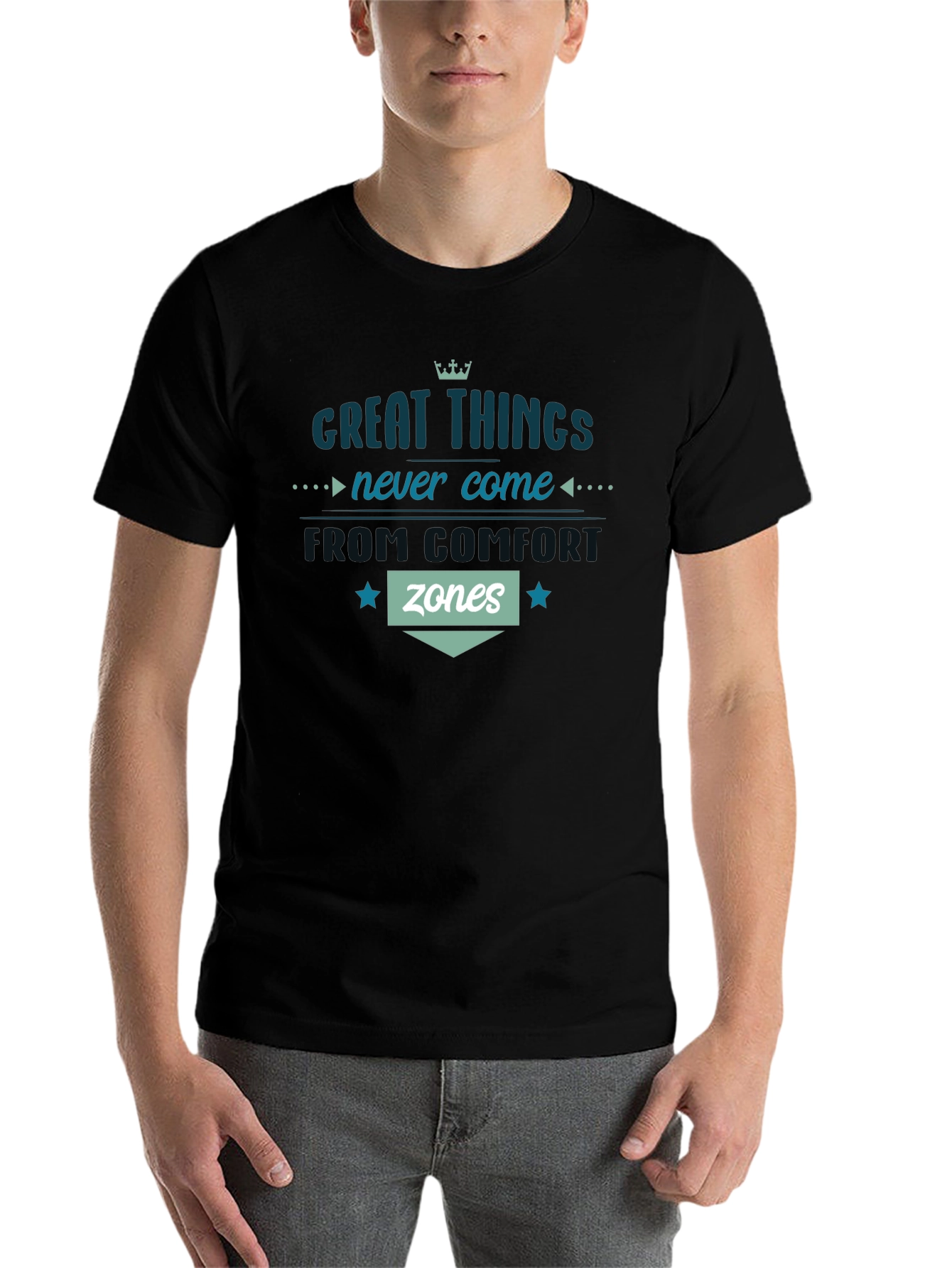 Black Great Things Comfort Zone T-Shirt view 7
