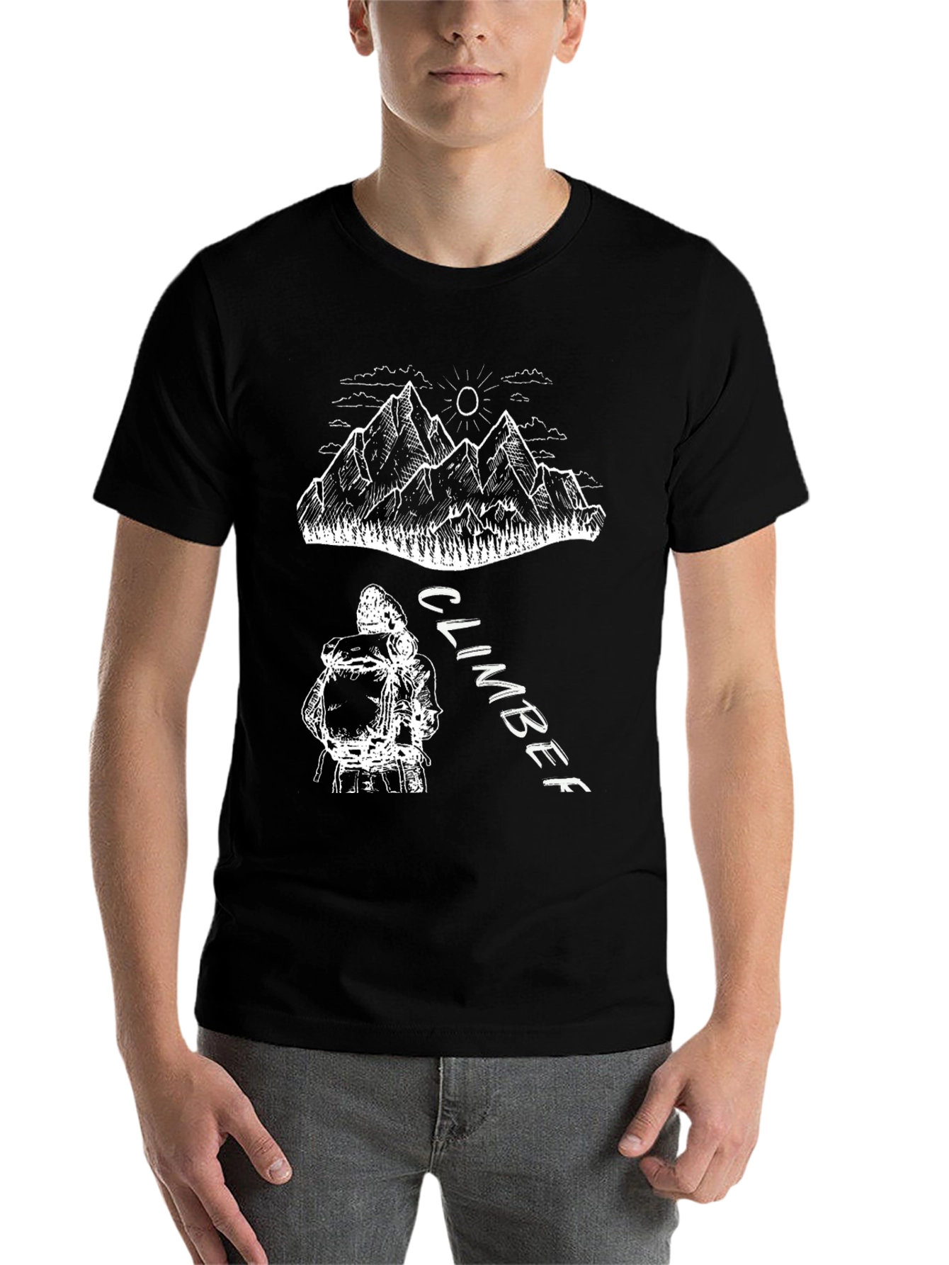 Black Climber Graphic T-Shirt - Mountain Adventure Tee view 7