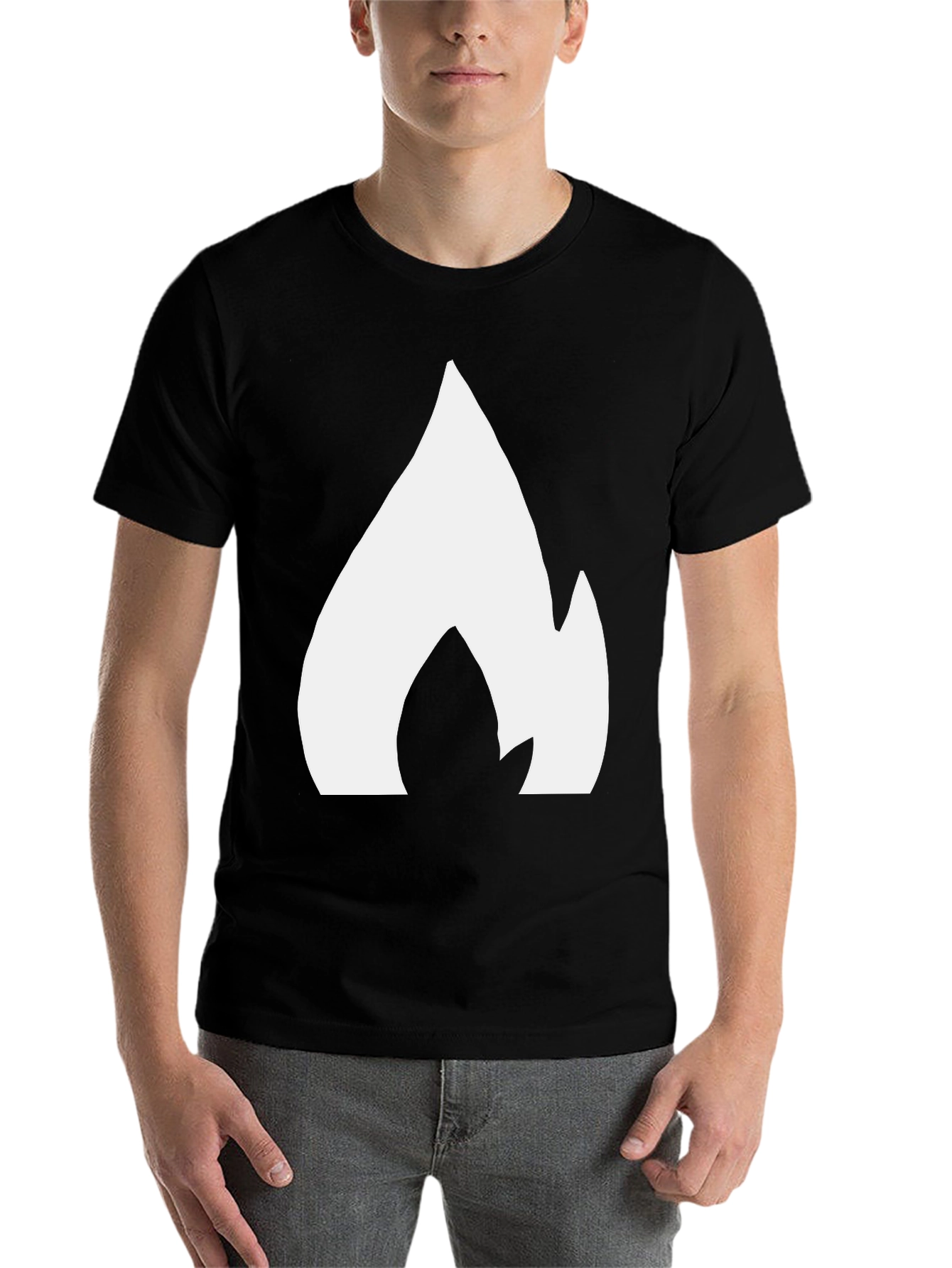 Black Bold Flame Graphic Tee - Black Casual Shirt view 7