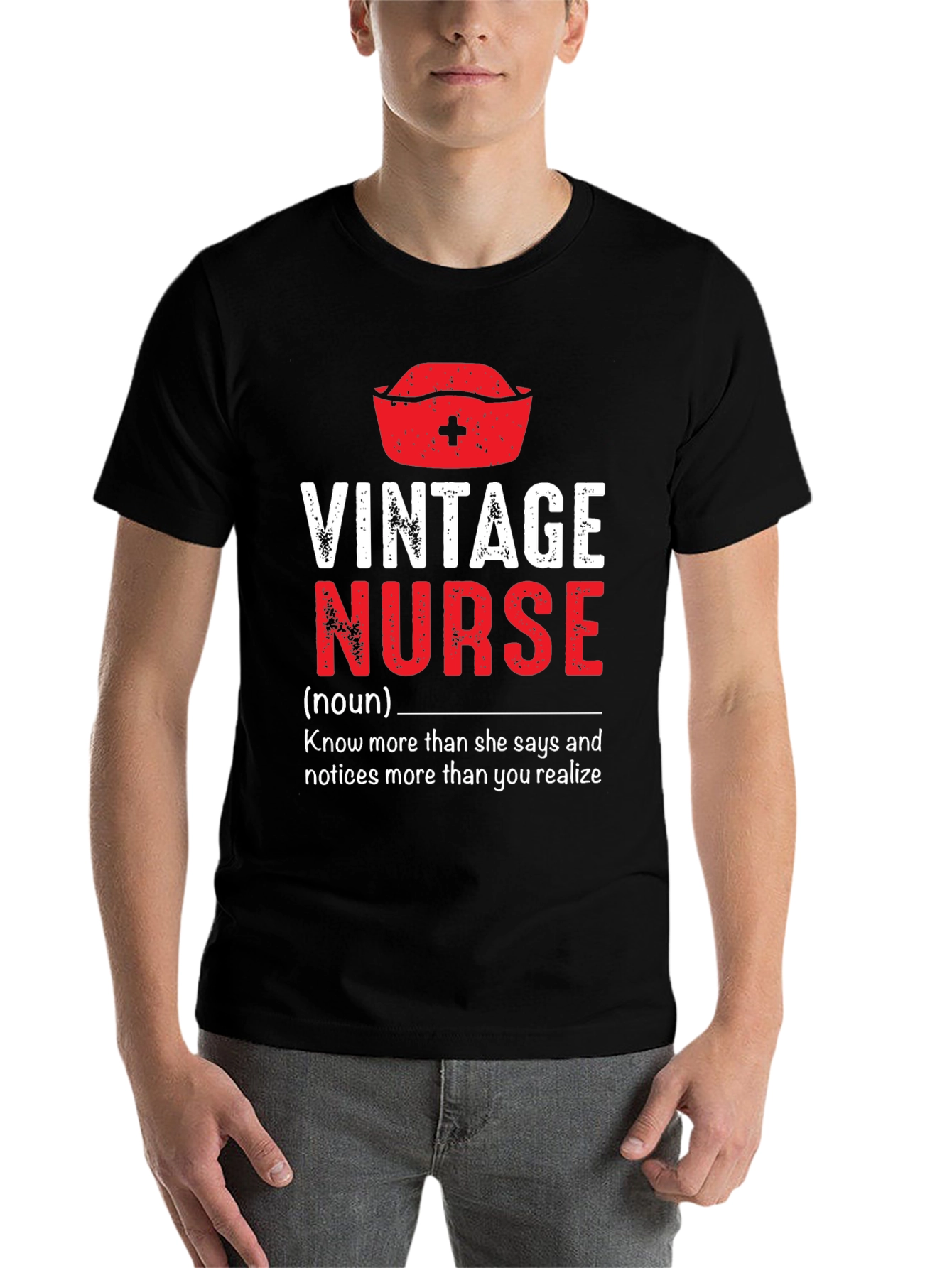 Black Vintage Nurse T-Shirt - Funny Nursing Gift view 7