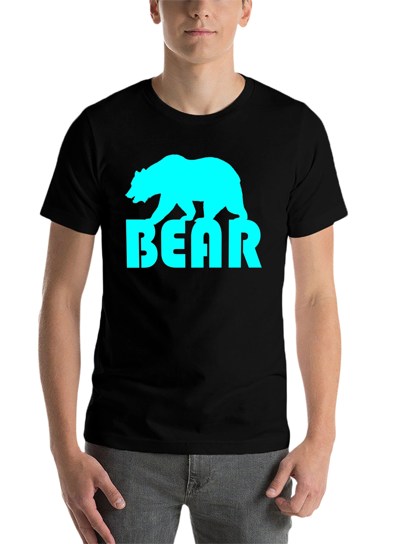 Black Cool Bear Graphic Tee - Stylish Black T-Shirt view 7