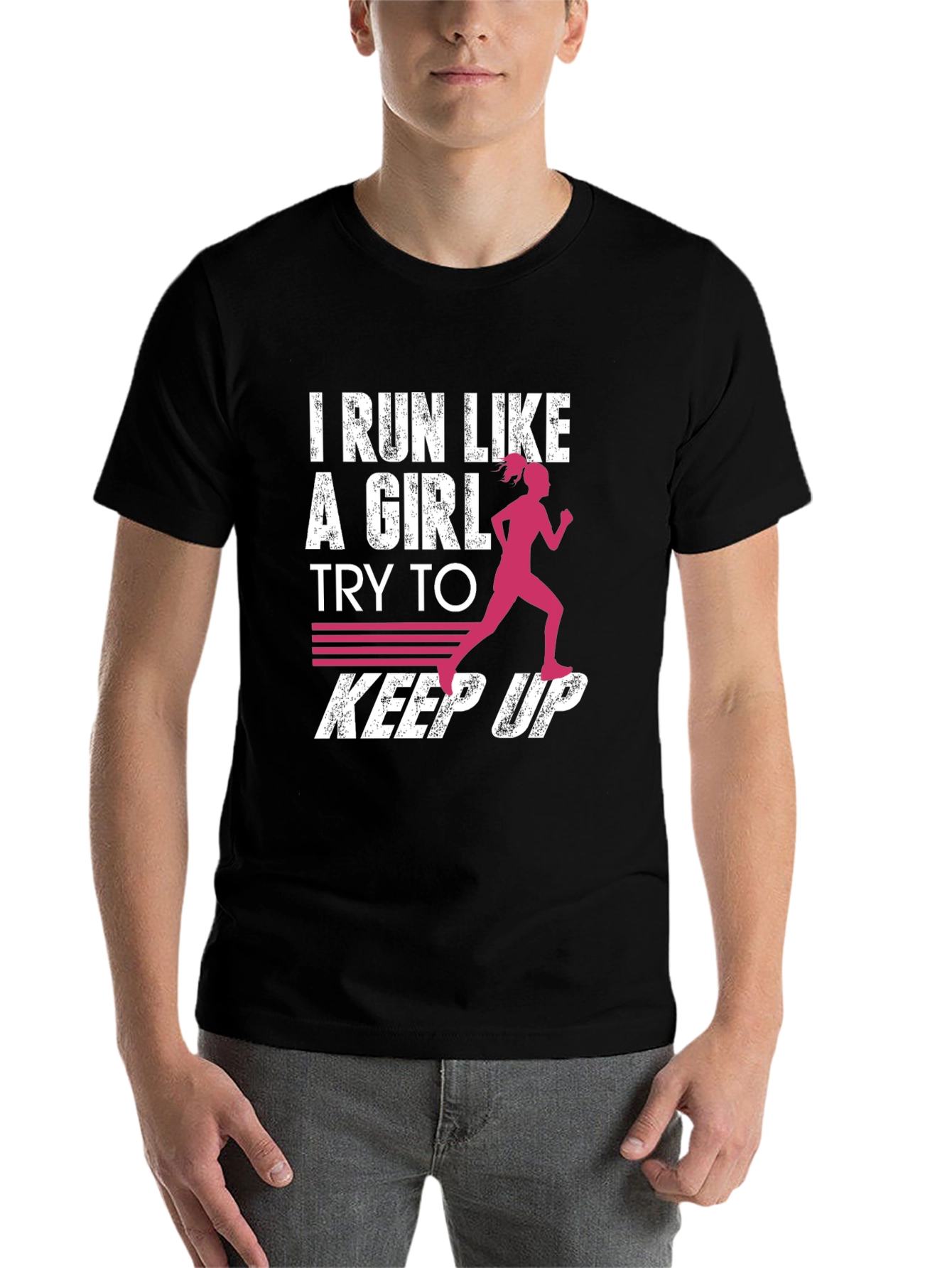 Black I Run Like a Girl Graphic T-Shirt view 7