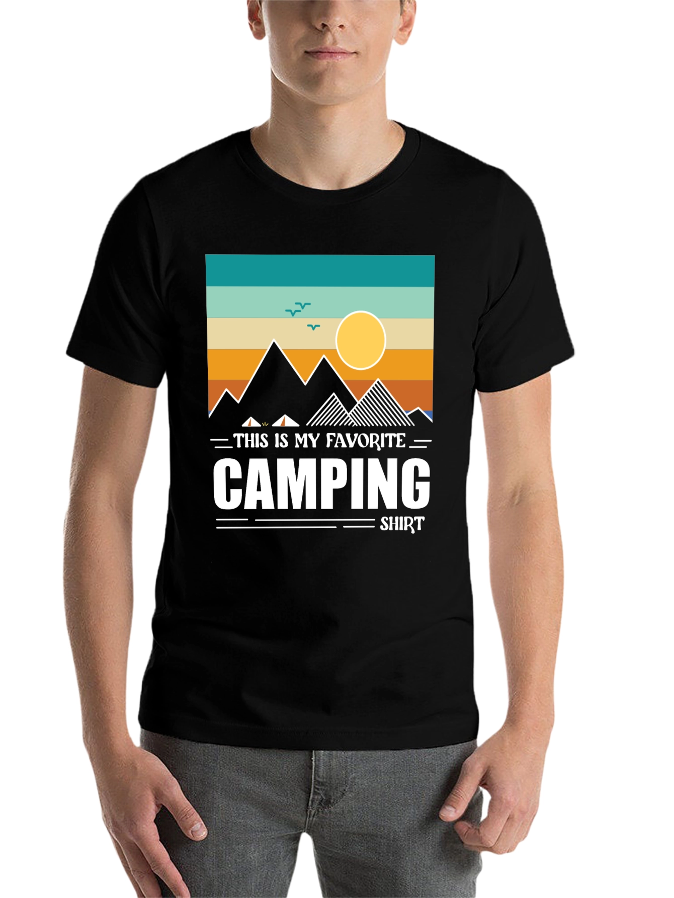 Black Camping Favorite Shirt Graphic Tee view 7