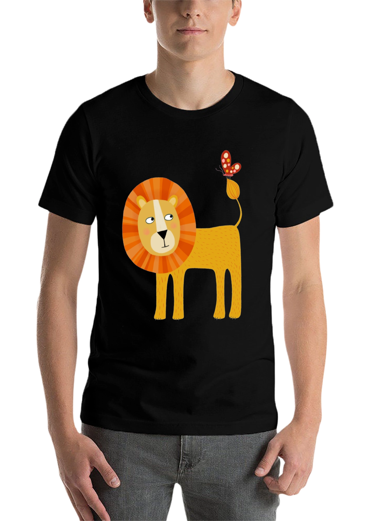 Black Lion & Butterfly Graphic Tee view 7