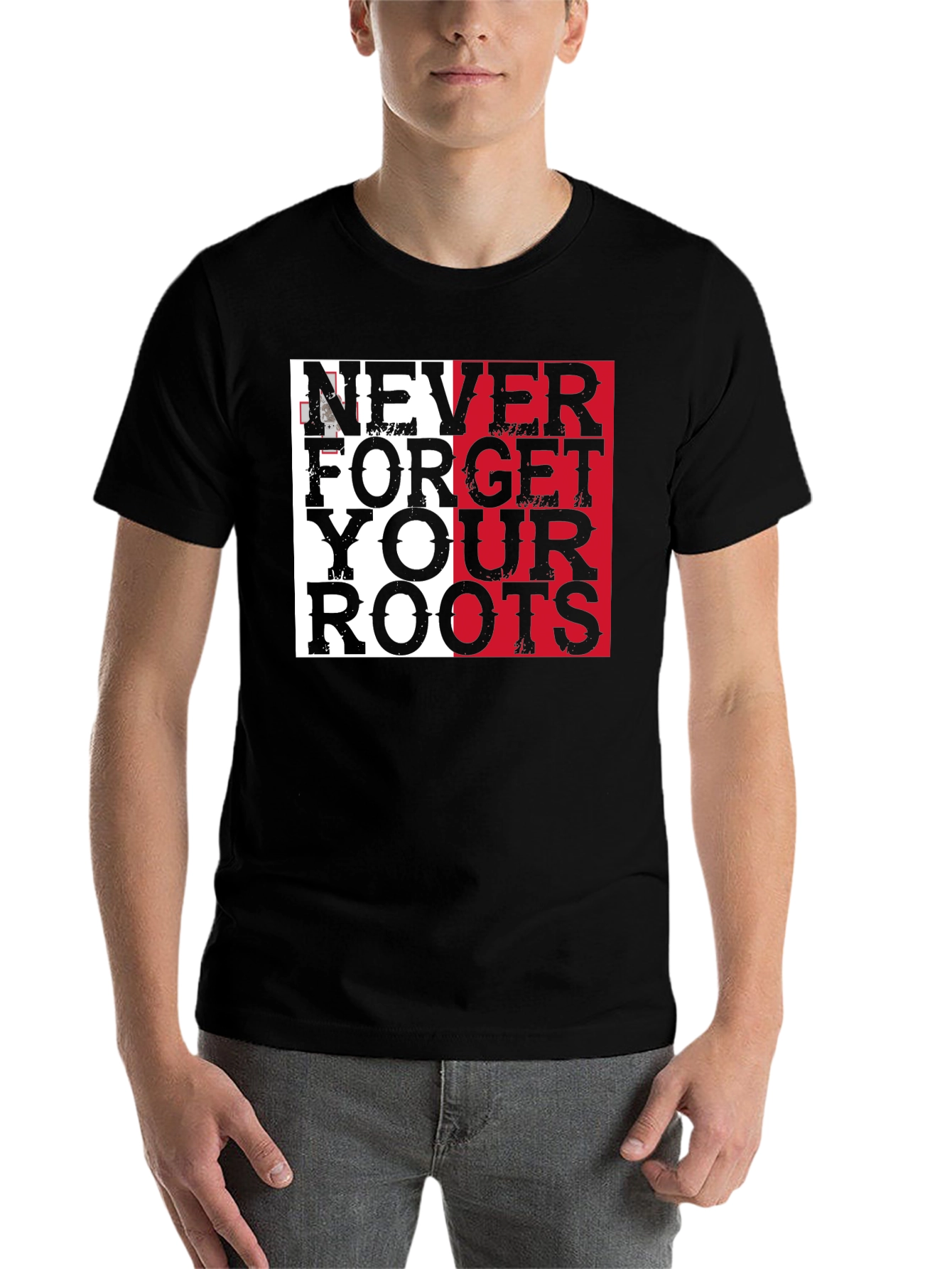 Black Never Forget Your Roots Graphic Tee view 7