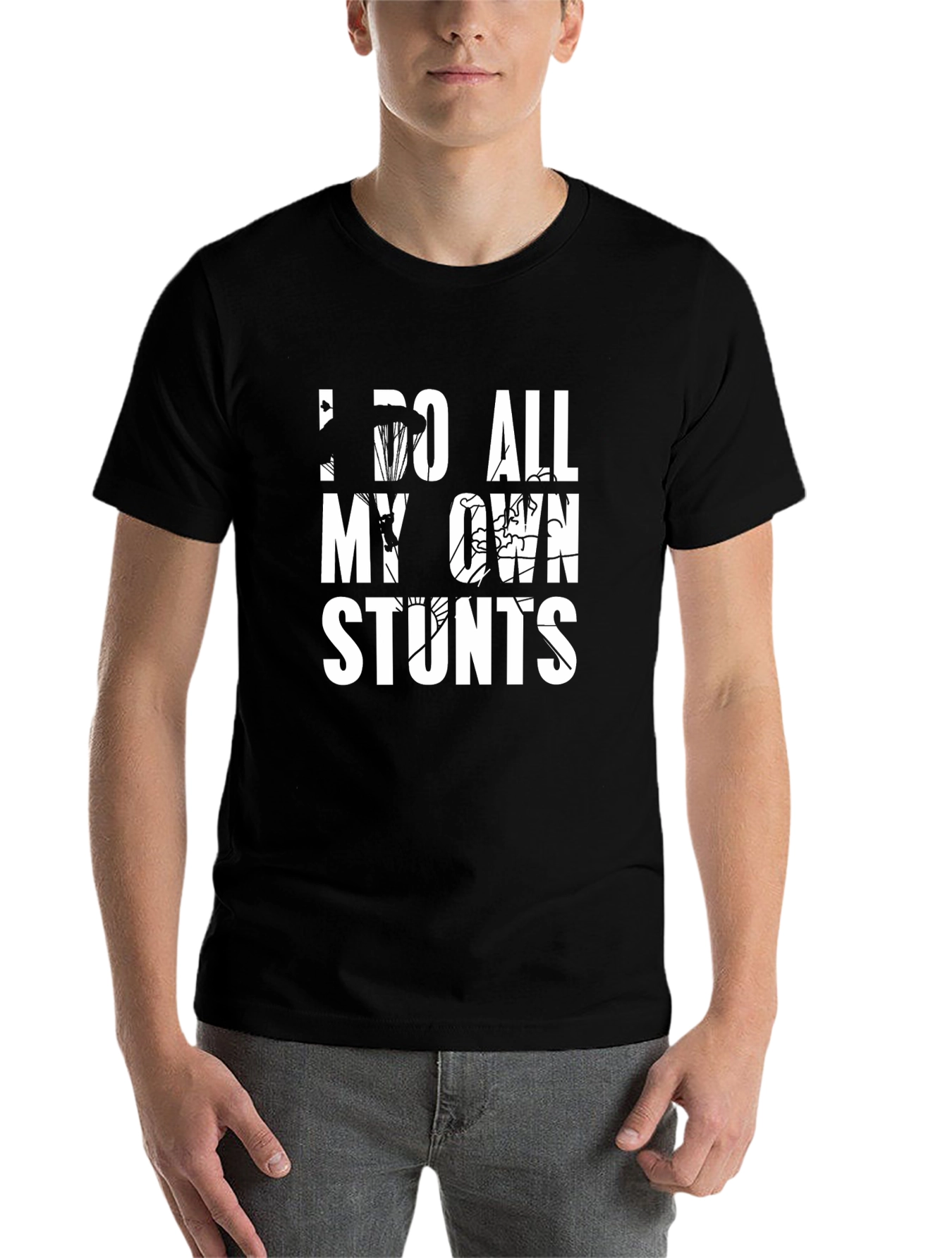 Black I Do All My Own Stunts Graphic Tee view 7