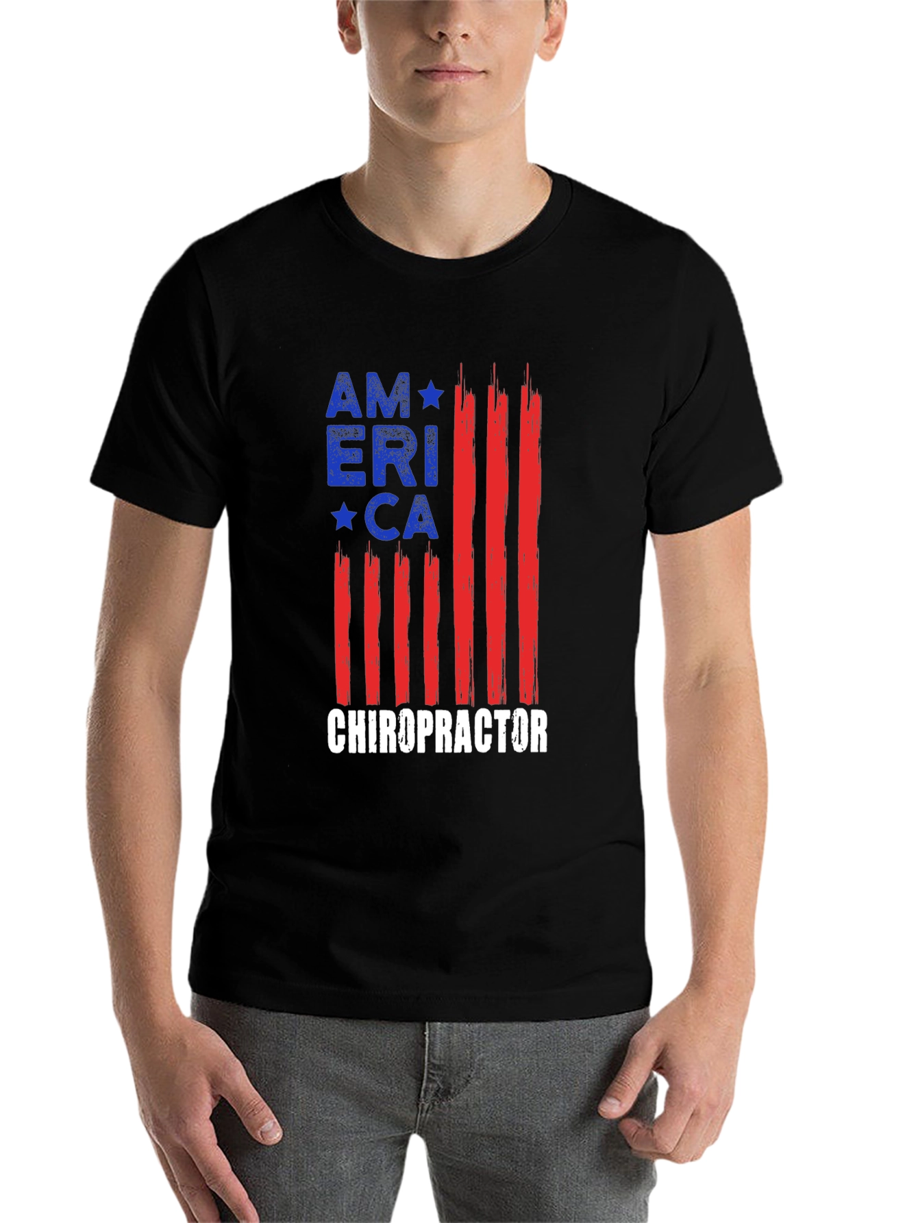 Black Chiropractor America T-Shirt view 7