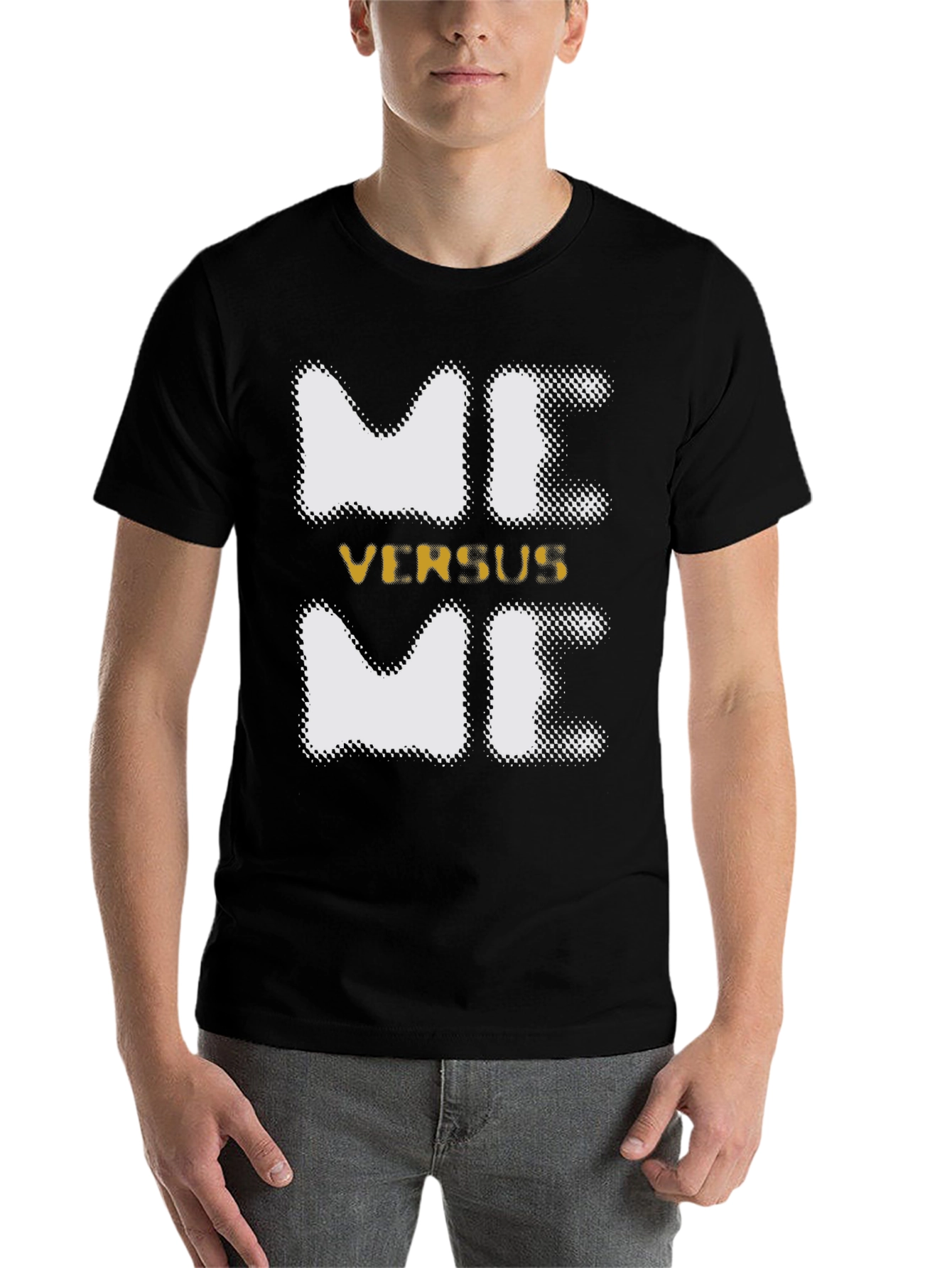 Black Meme Versus Me Graphic Tee view 7