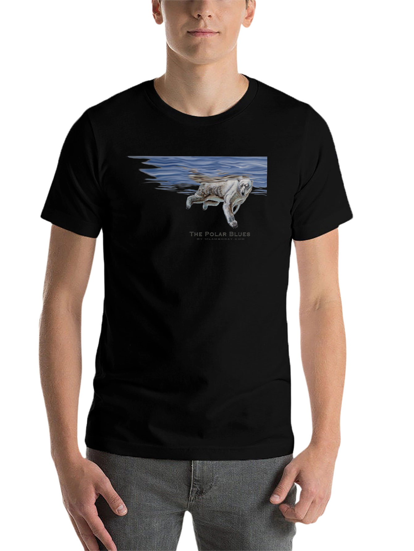 Black Polar Bear Blues Graphic T-Shirt - Black view 7