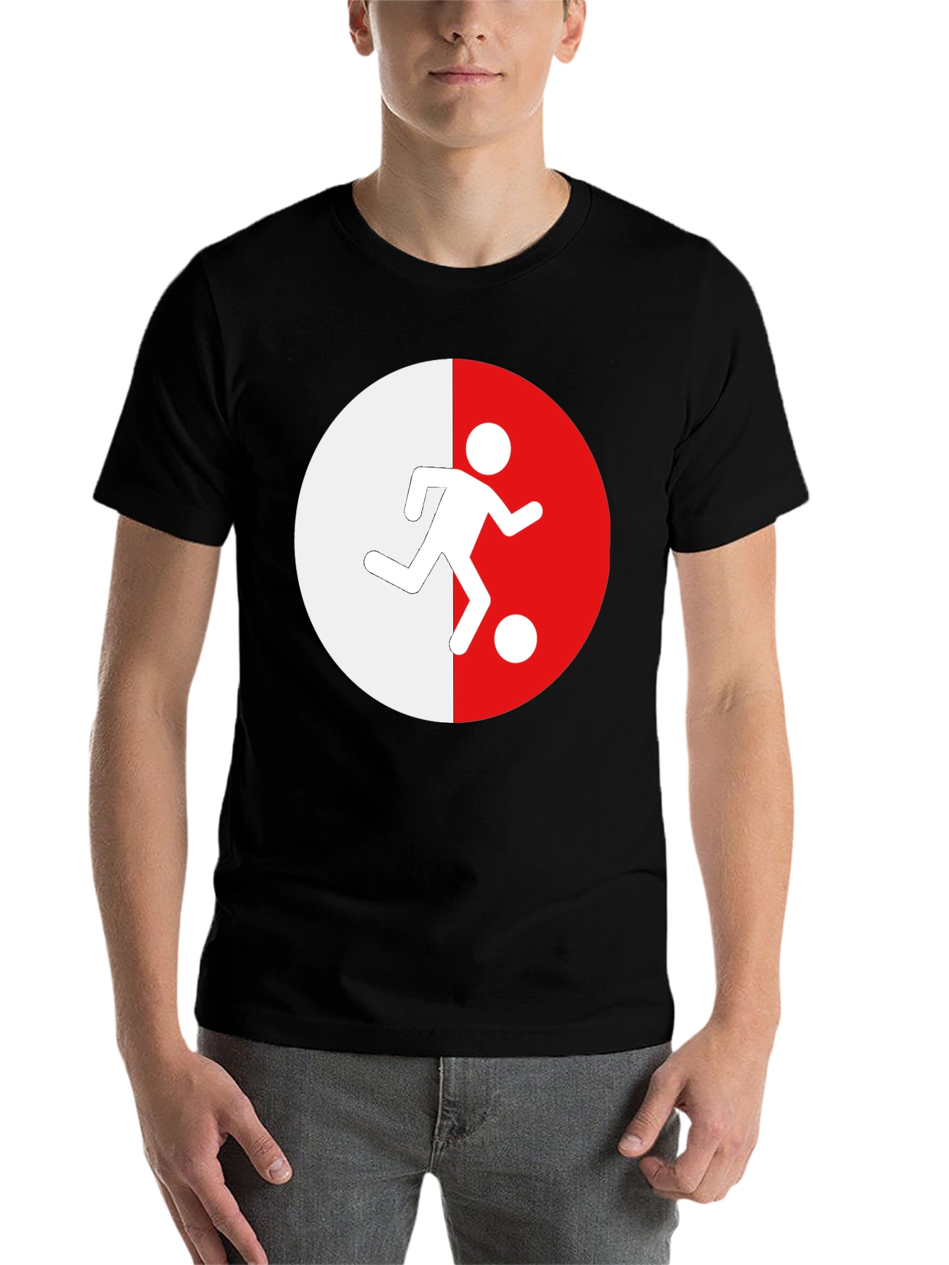 Black Soccer Player Graphic Tee - Black Casual Shirt view 7