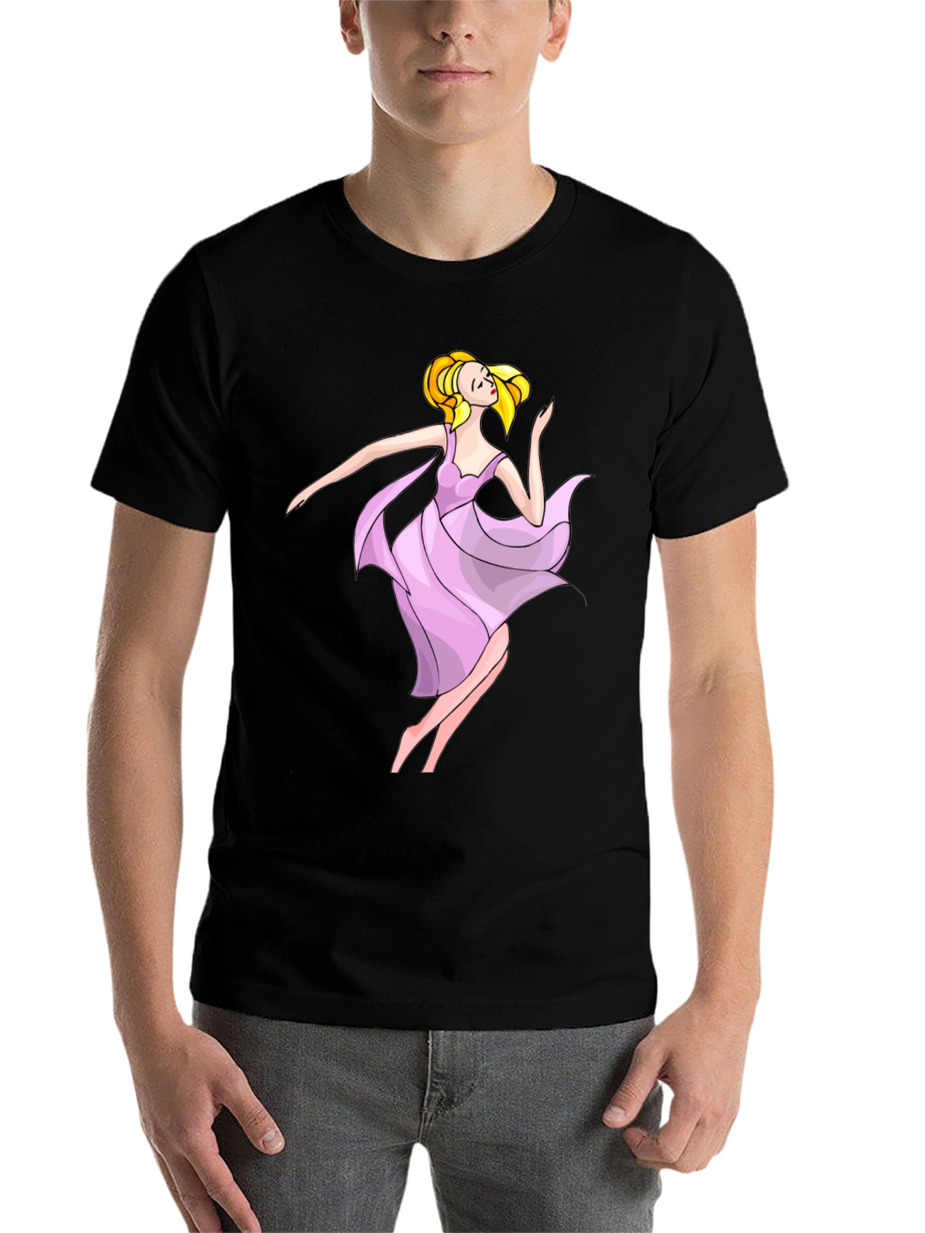 Black Elegant Ballerina Graphic T-Shirt view 7
