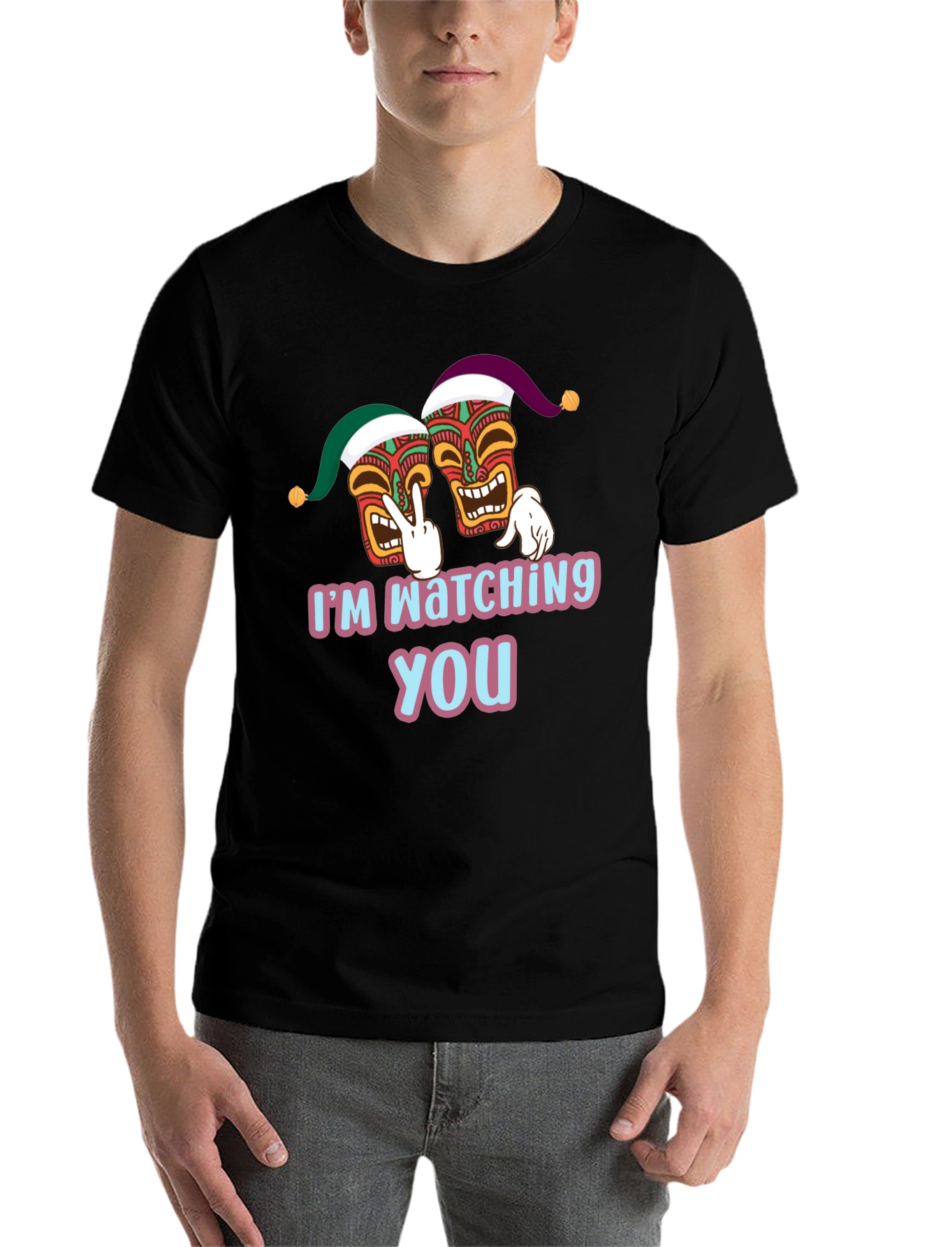Black I'm Watching You Graphic Tee view 7
