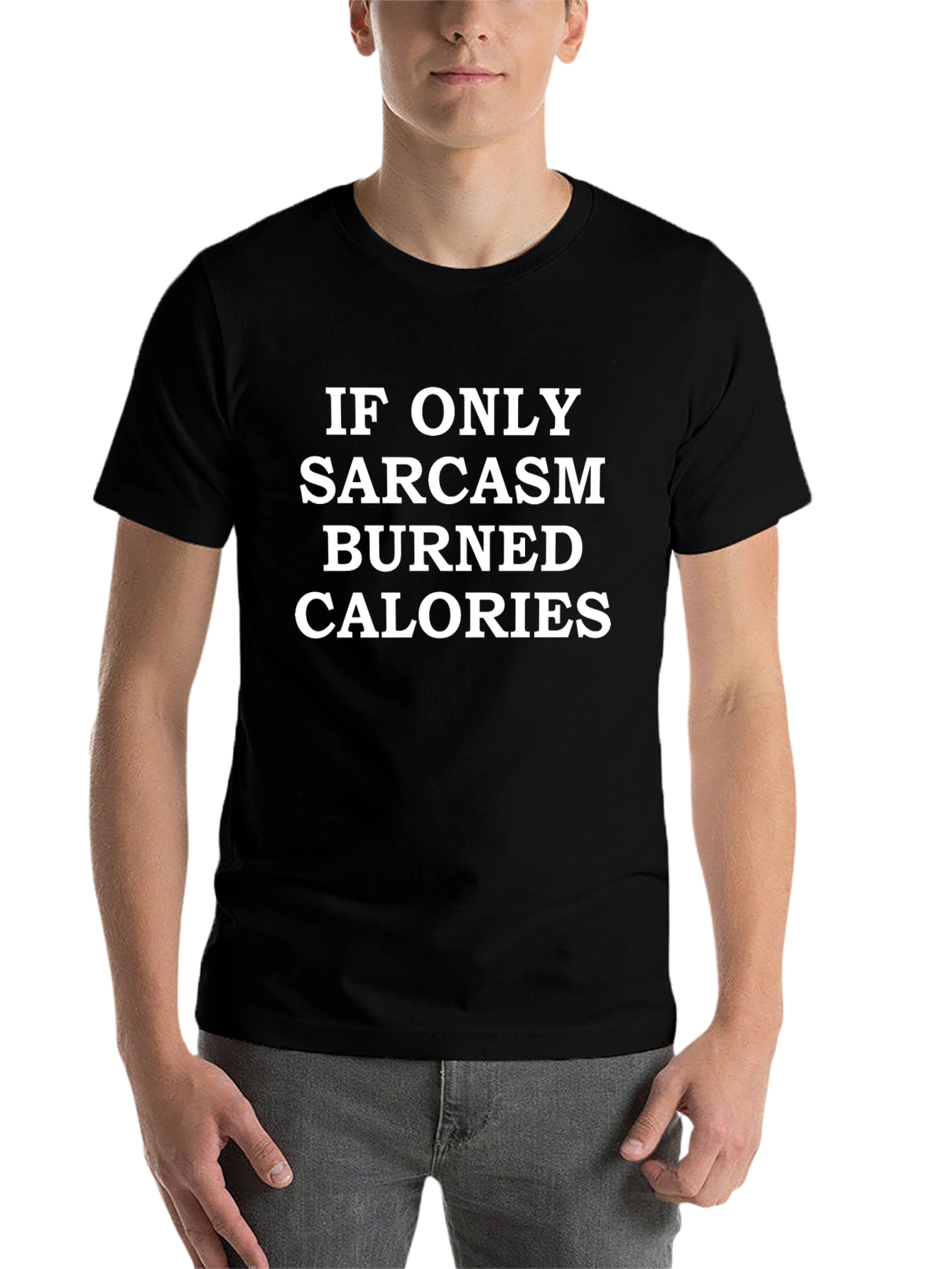 Black Sarcasm Burns Calories T-Shirt Funny Novelty Tee view 7