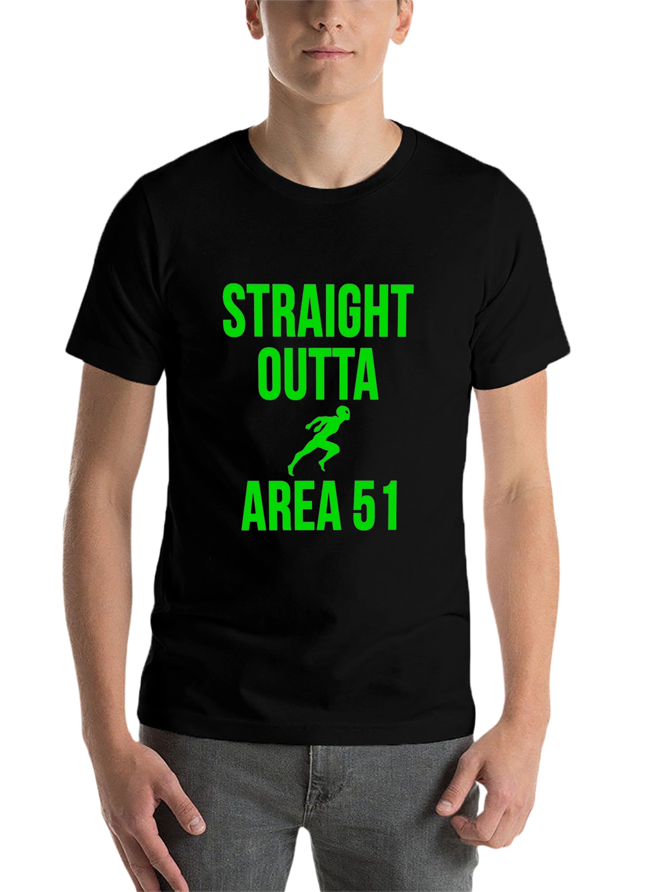 Black Straight Outta Area 51 Alien Graphic Tee view 7