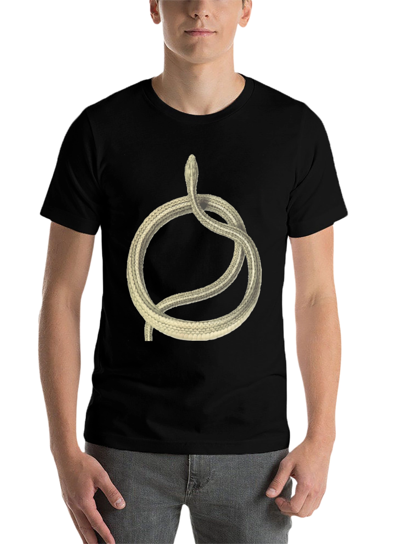 Black Snake Circle Graphic T-Shirt - Unique Animal Tee view 7
