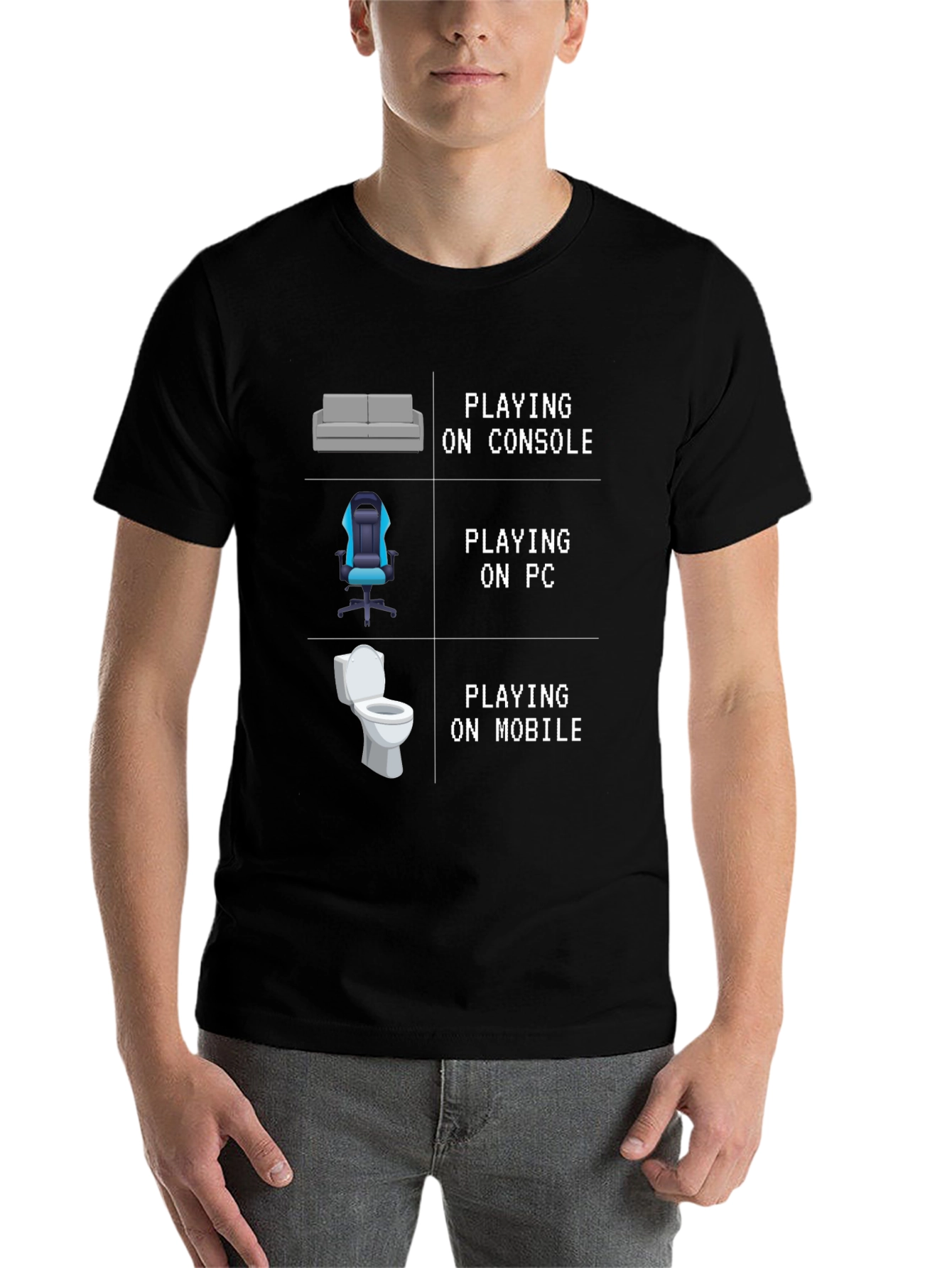 Black Gamer Humor T-Shirt: Console, PC, Mobile Gaming view 7