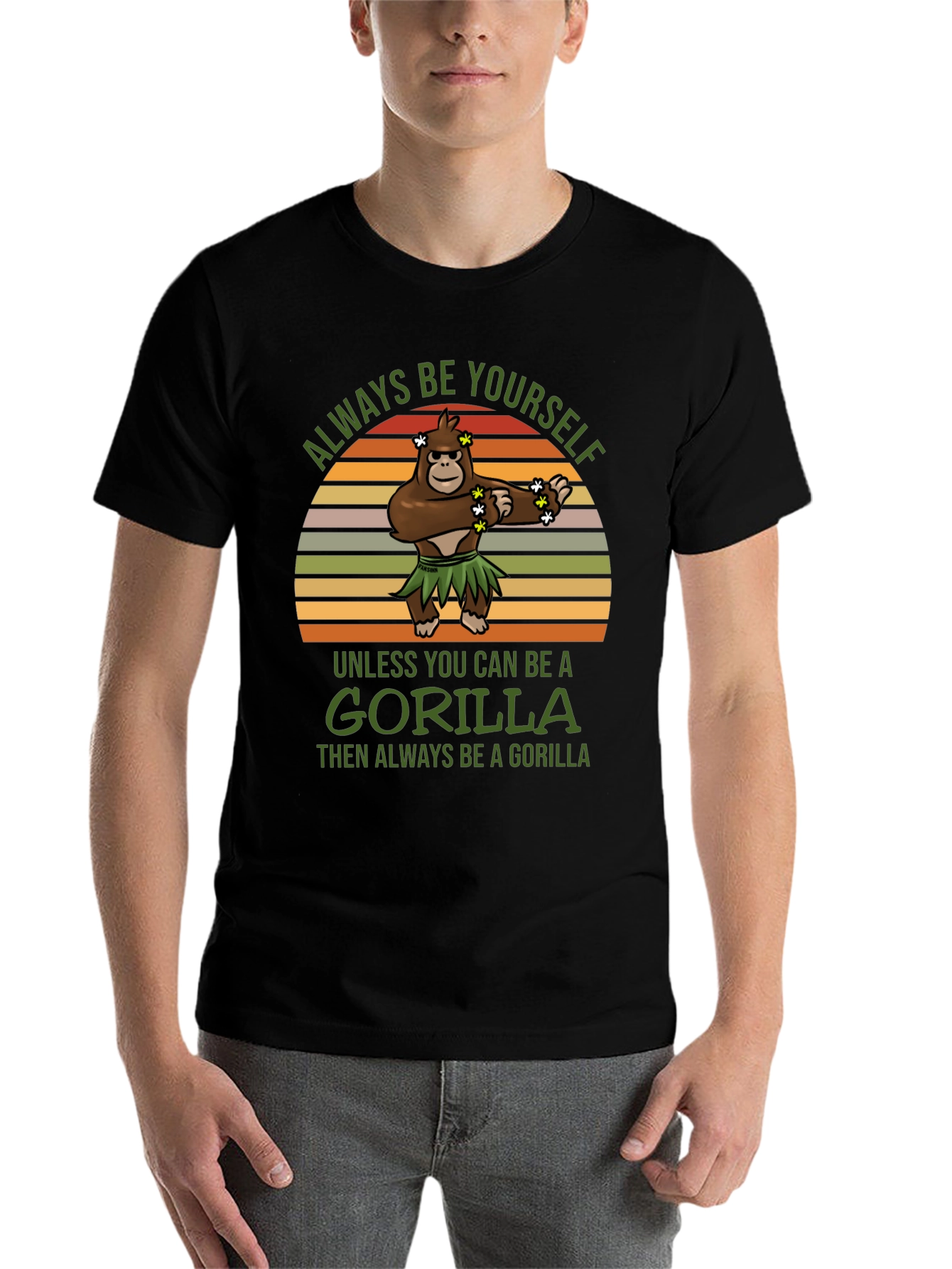 Black Always Be Yourself Unless You Can Be A Gorilla T-Shirt view 7