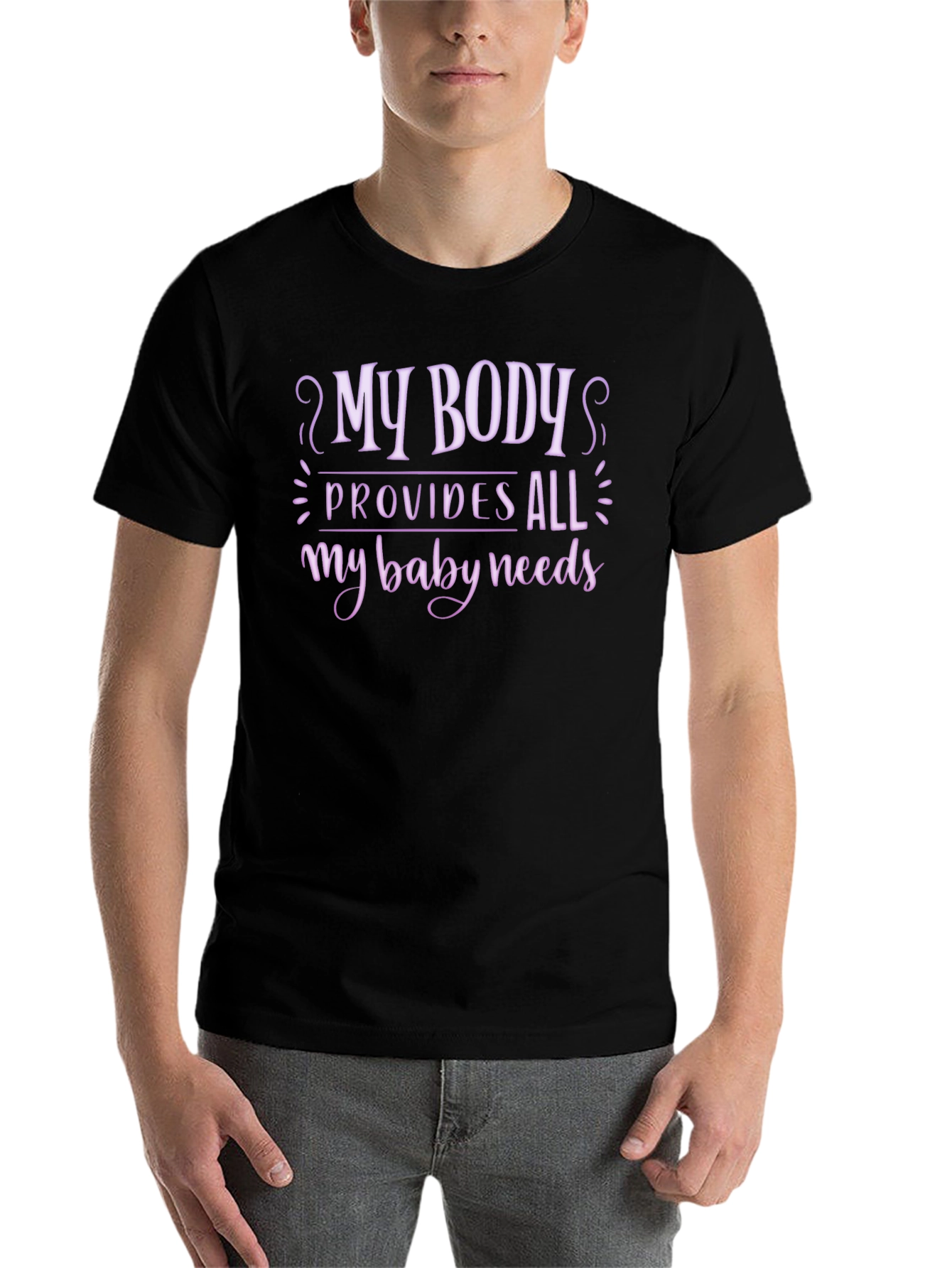 Black My Body Provides All Baby Needs T-Shirt view 7