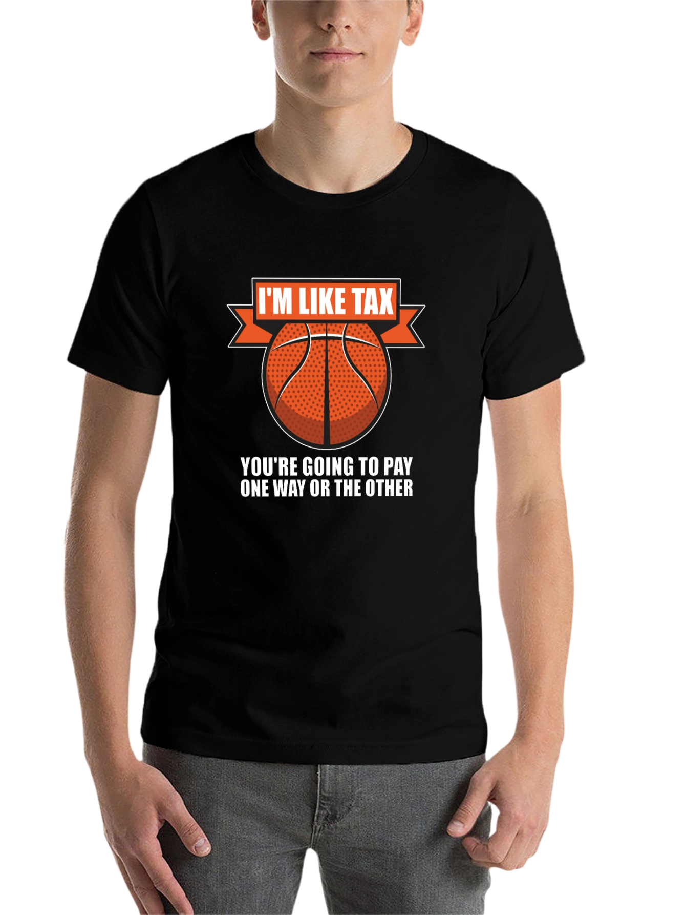 Black I'm Like Tax Basketball T-Shirt - Pay Up! view 7