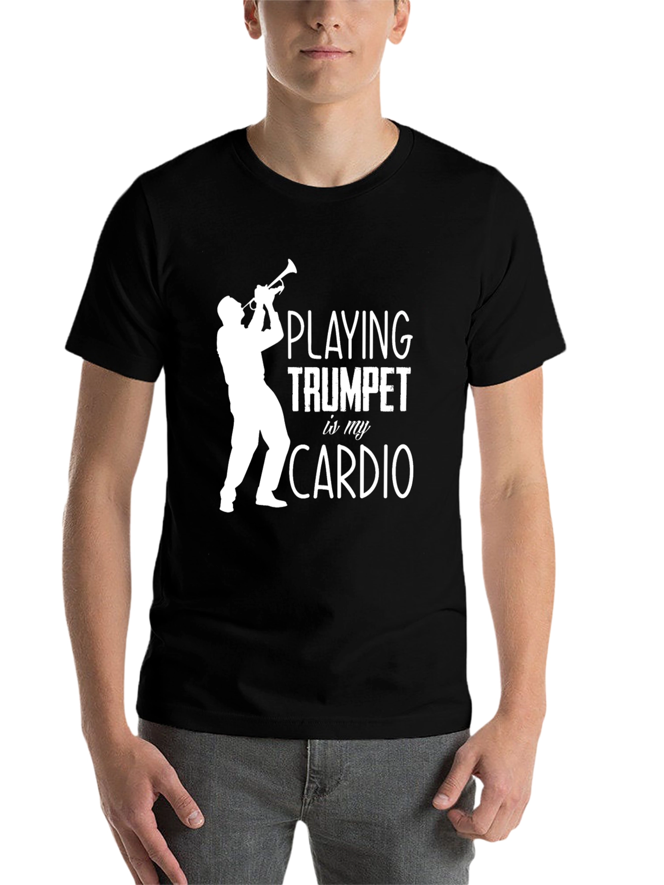 Black Trumpet Player Cardio Graphic Tee view 7
