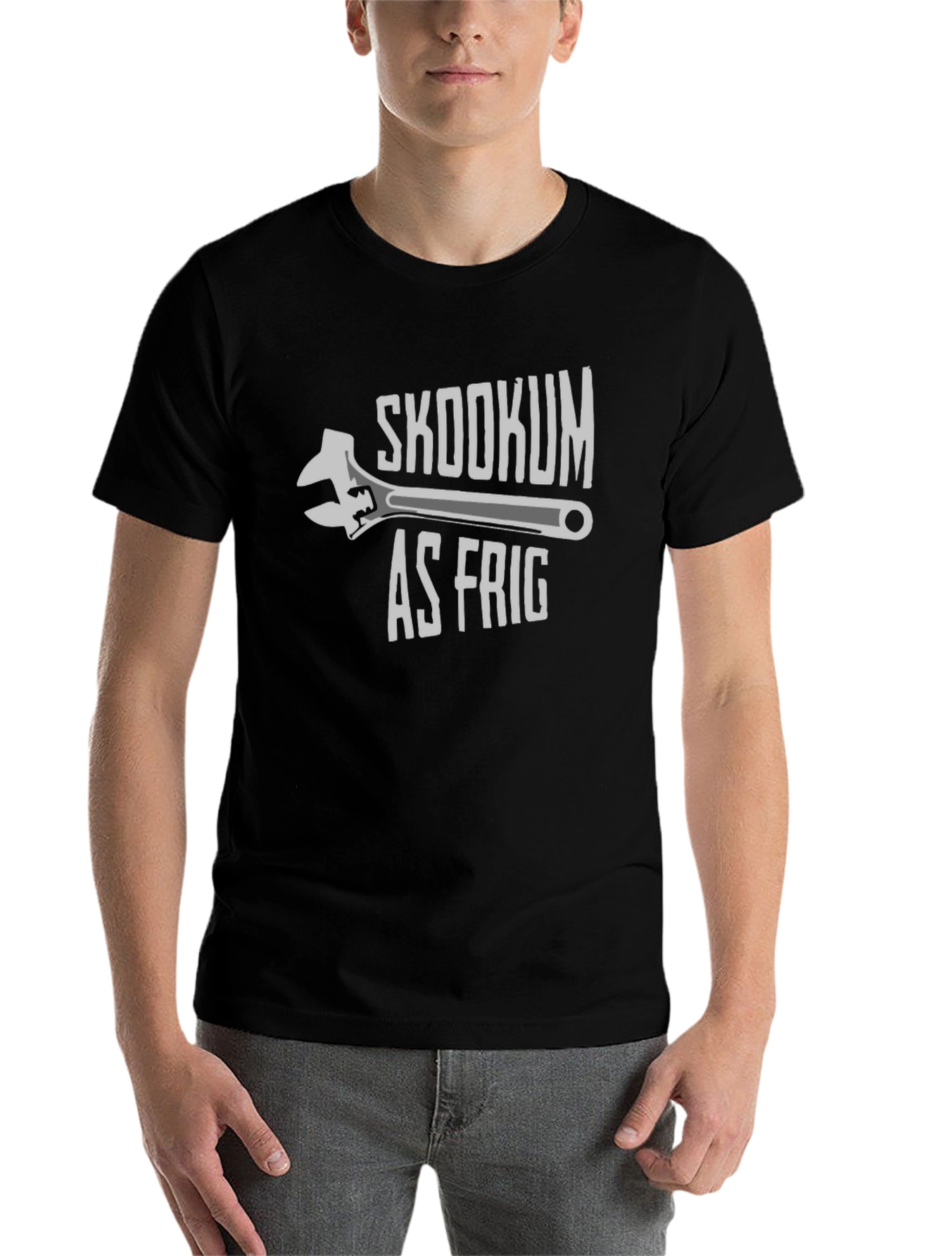 Black Skookum as Frig Wrench Graphic T-Shirt view 7