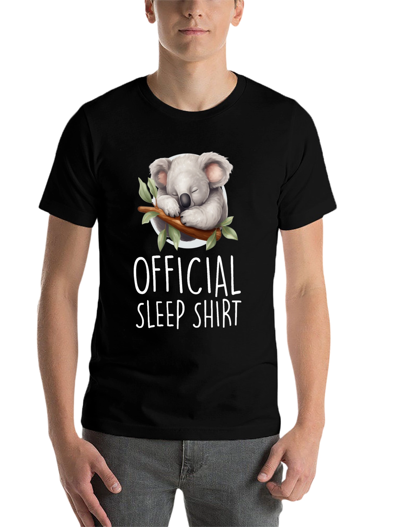 Black Official Sleep Shirt - Koala Graphic Tee view 7