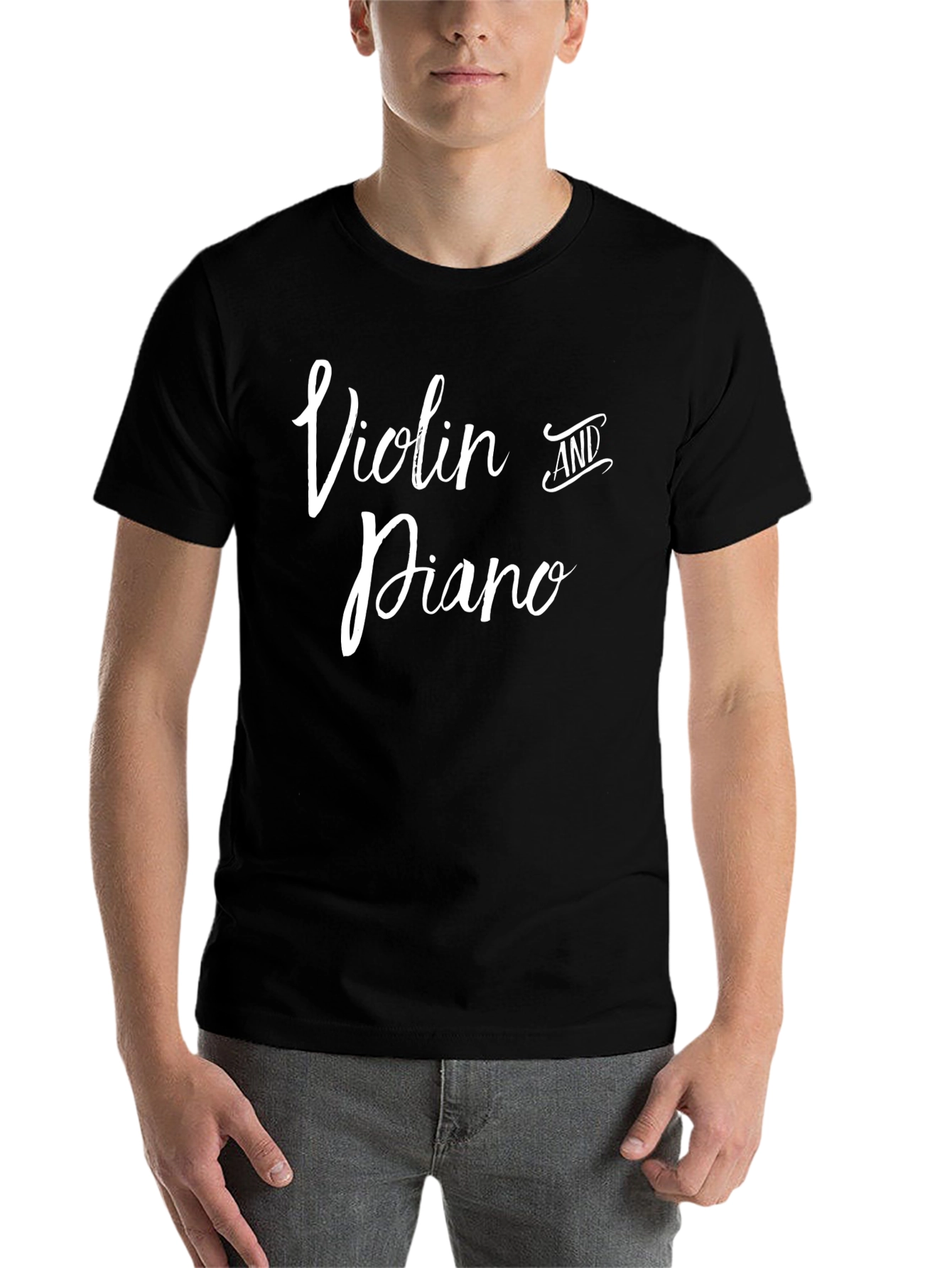 Black Violin and Piano Music Lover Tee view 7