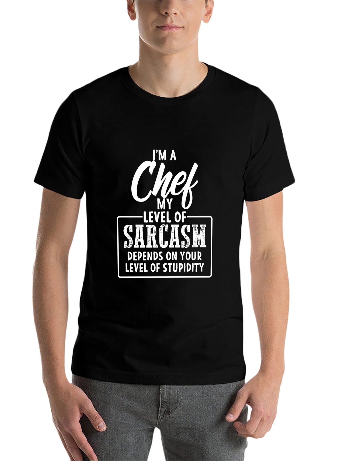 Black Sarcastic Chef Humor Graphic Tee - Black Cotton view 7