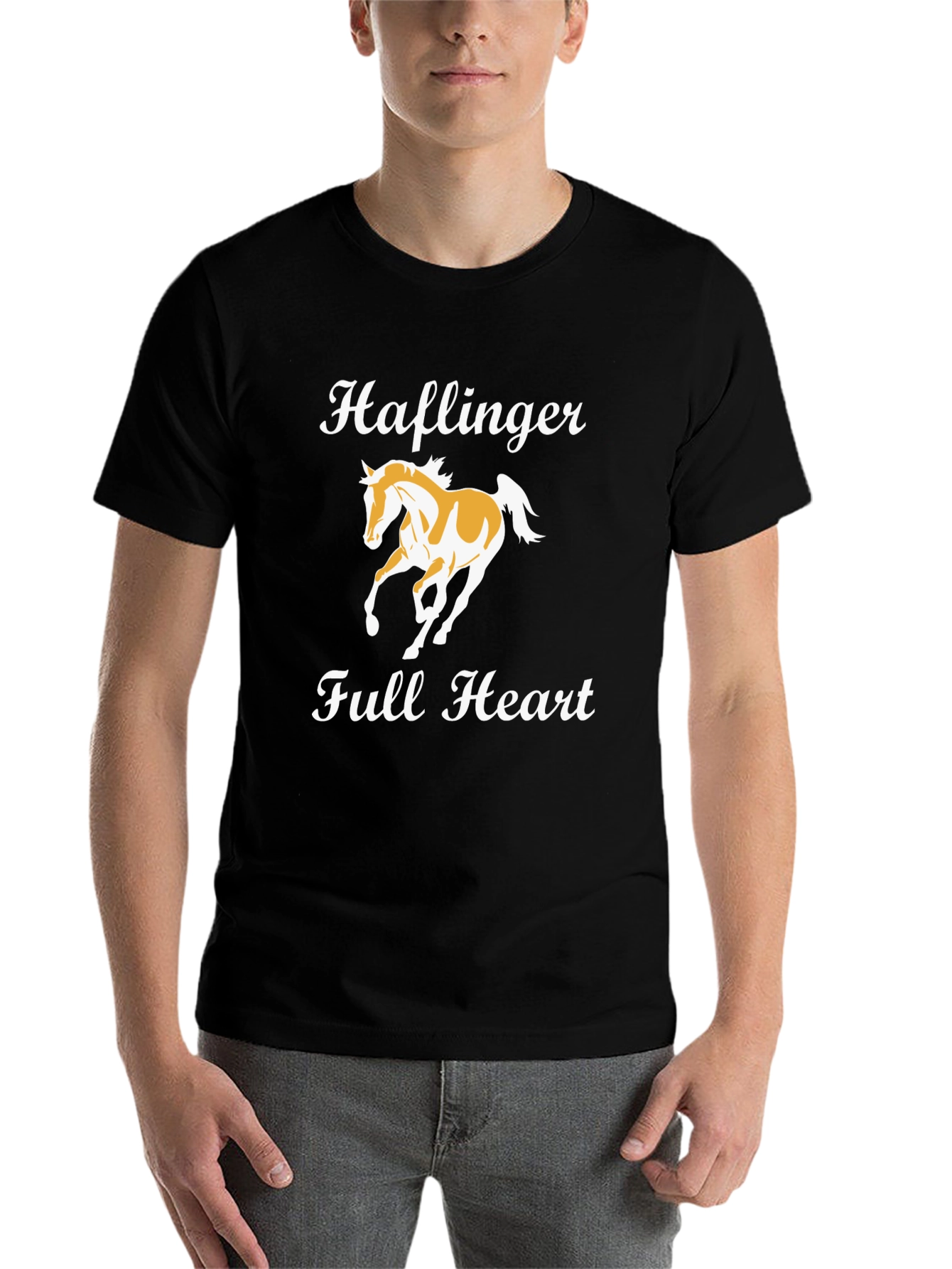 Black Haflinger Full Heart Black T-Shirt view 7