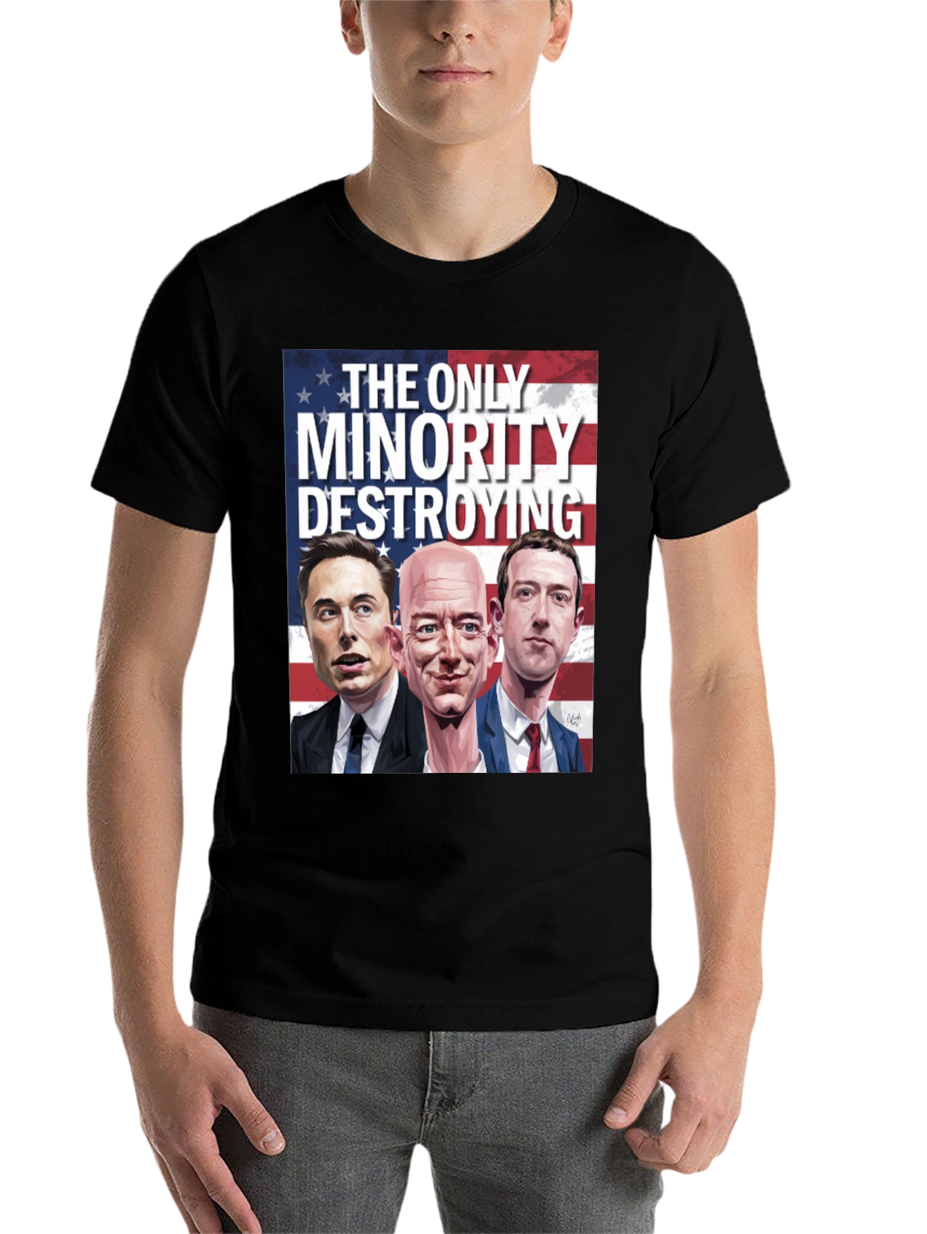 Black The Only Minority T-Shirt view 7