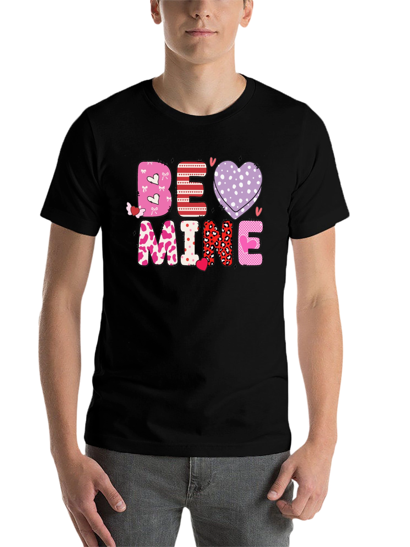 Black Be Mine Valentine's Graphic Tee view 7
