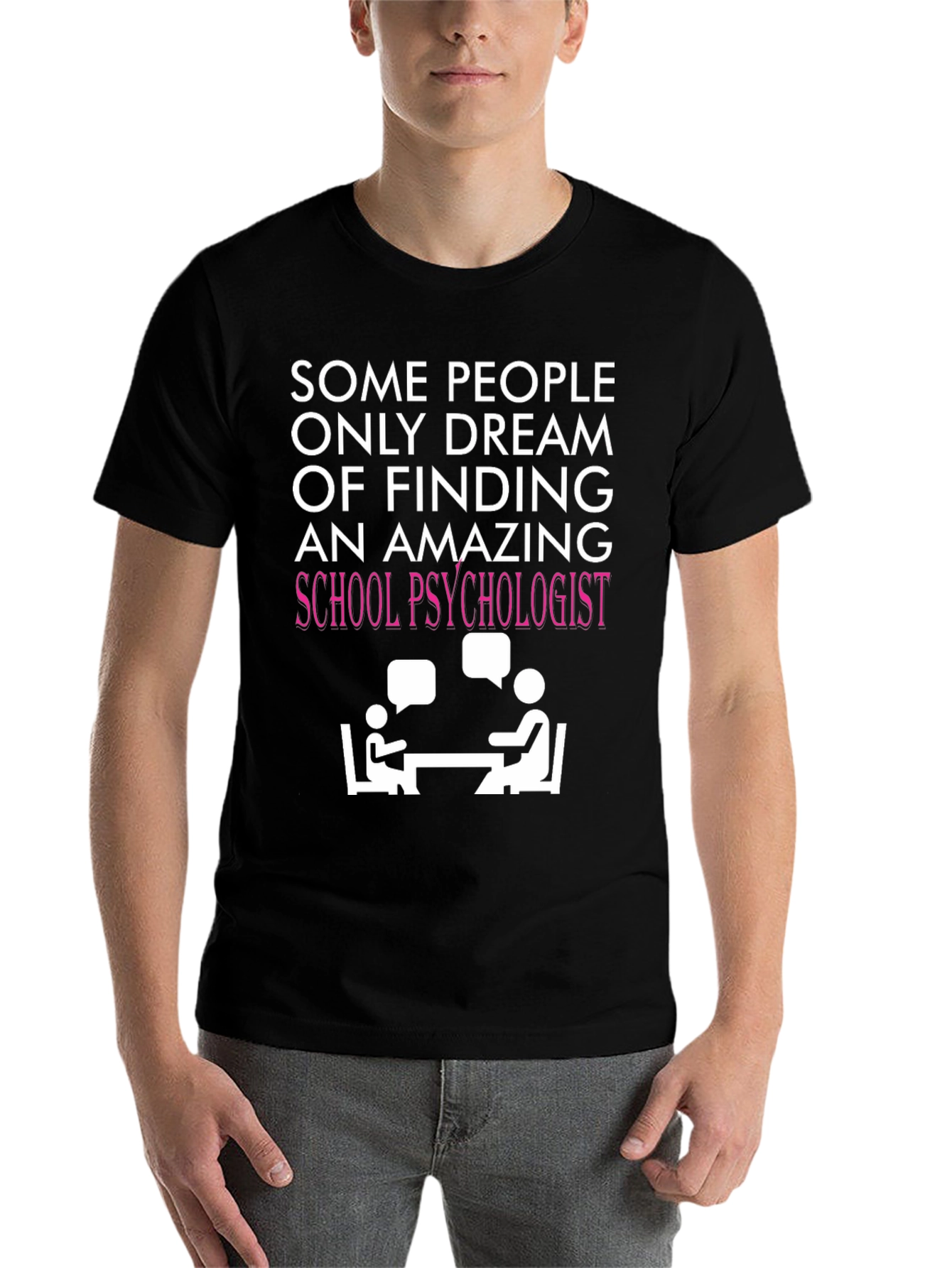 Black Amazing School Psychologist T-Shirt - Therapy Design view 7