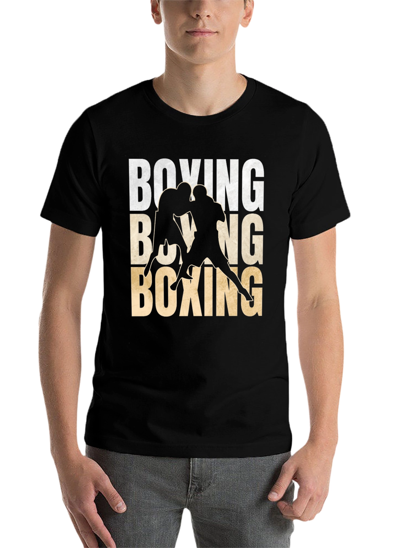 Black Boxing Graphic Tee | Stylish Mens Boxing T-Shirt view 7