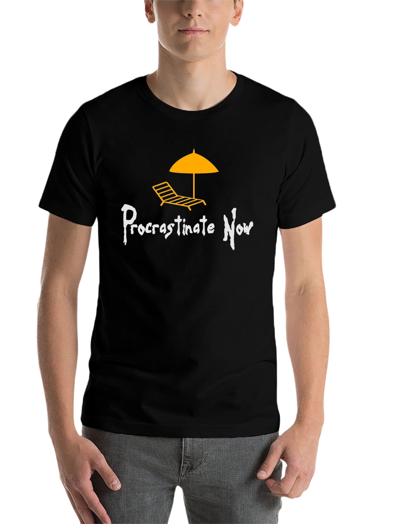 Black Procrastinate Now Graphic T-Shirt view 7