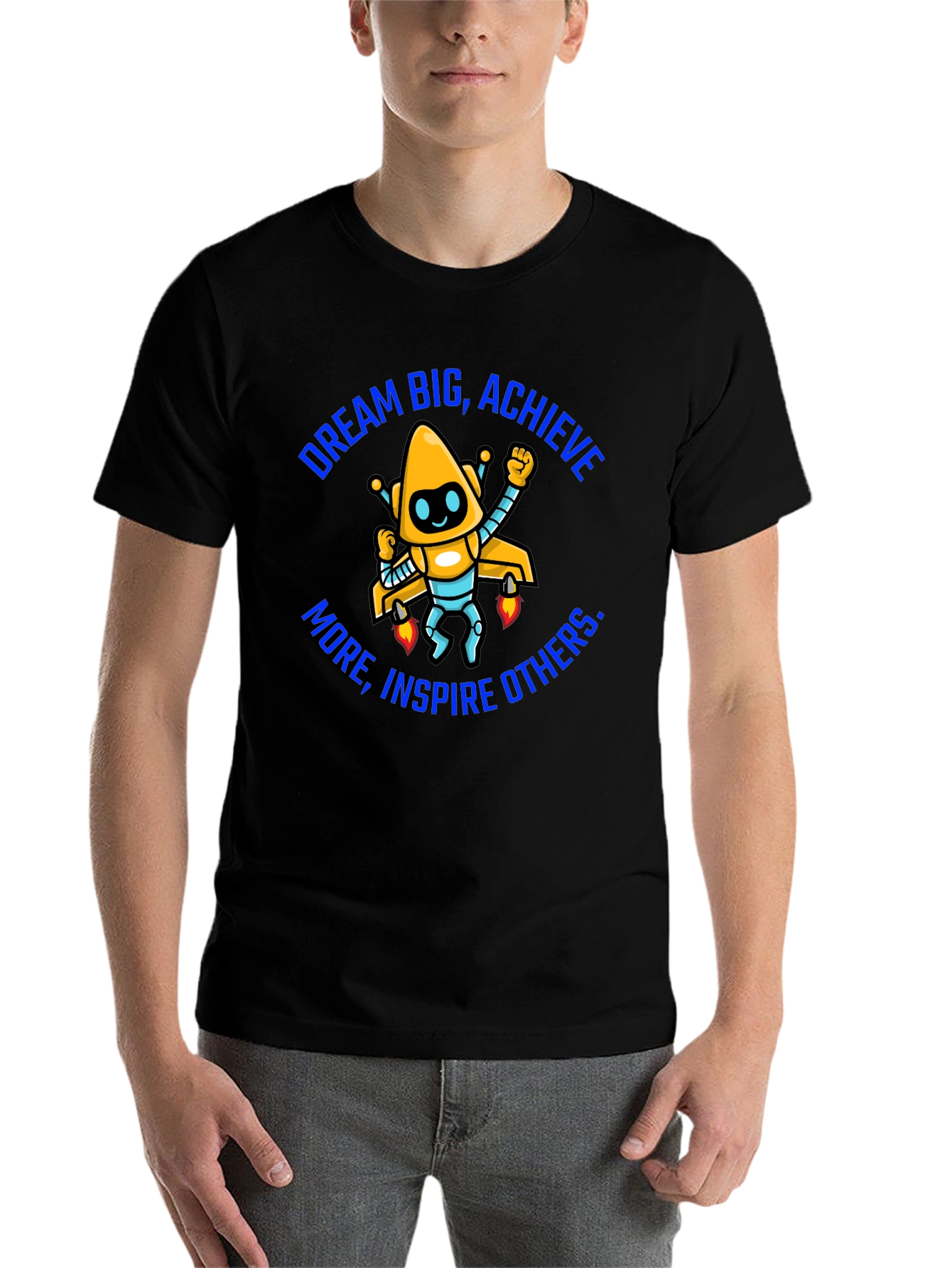 Dream Big Graphic Tee - Motivational Robot Shirt - 7