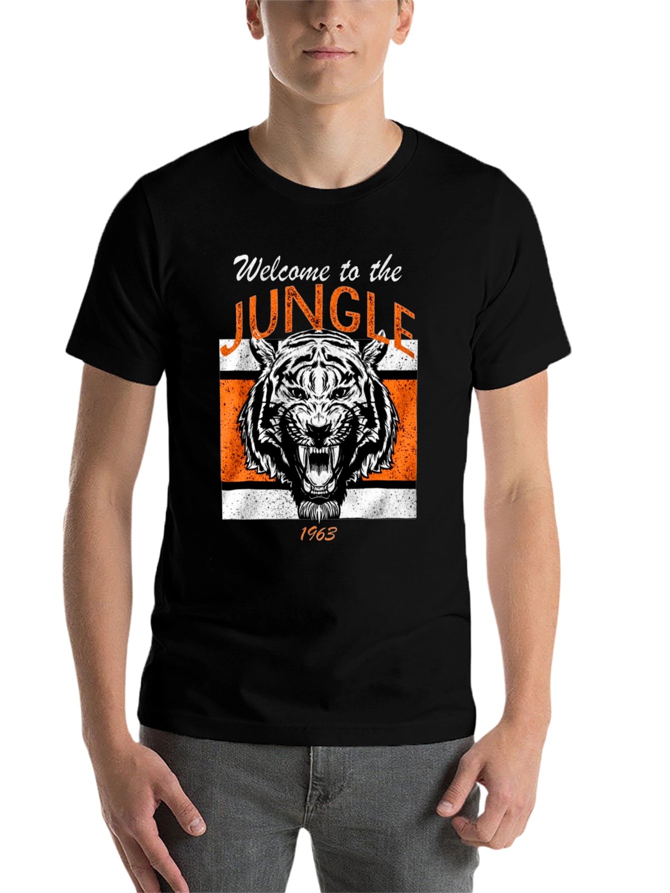 Black Welcome to the Jungle 1963 Tiger Graphic Tee view 7