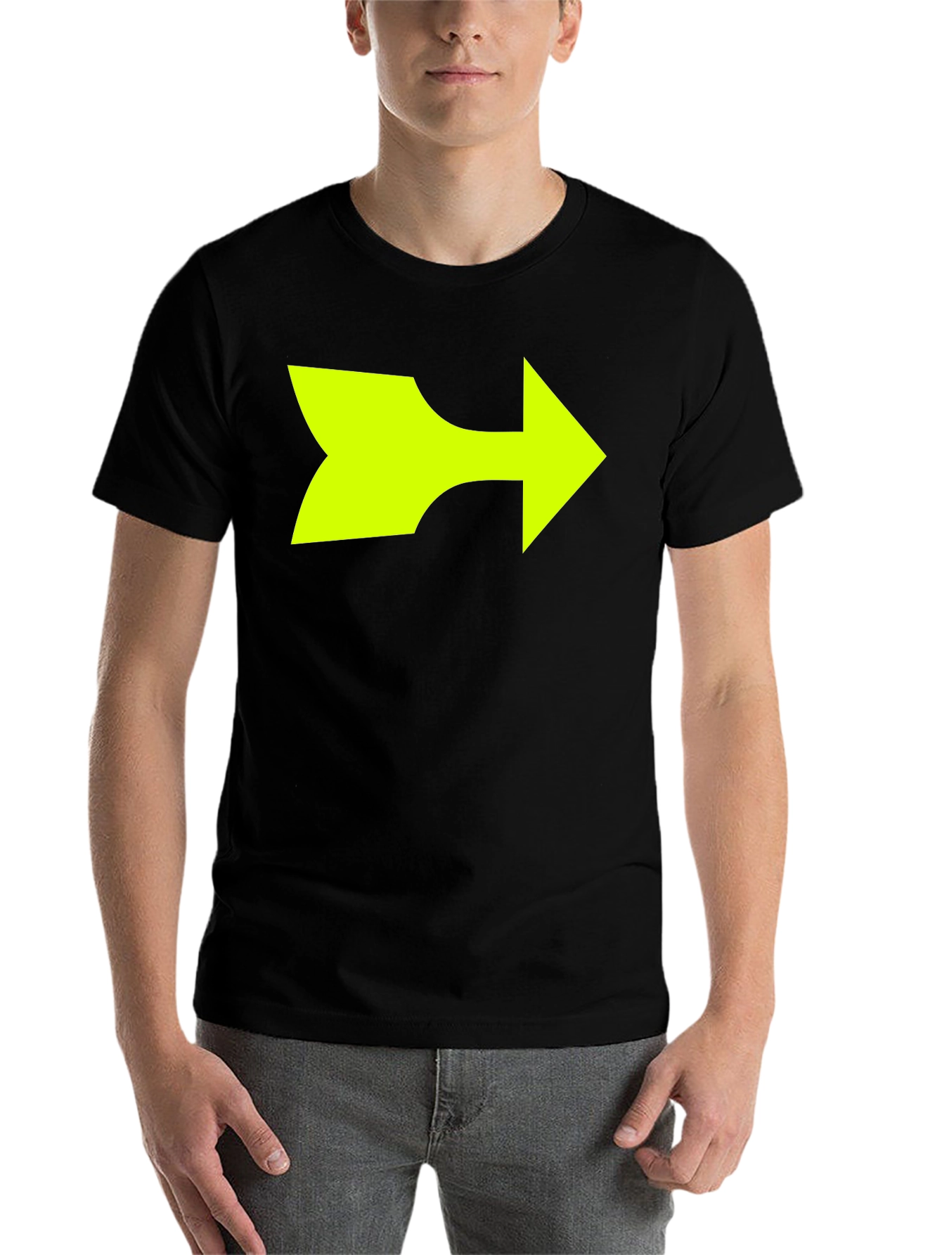 Black Right Arrow Graphic T-Shirt - Bold Statement Tee view 7