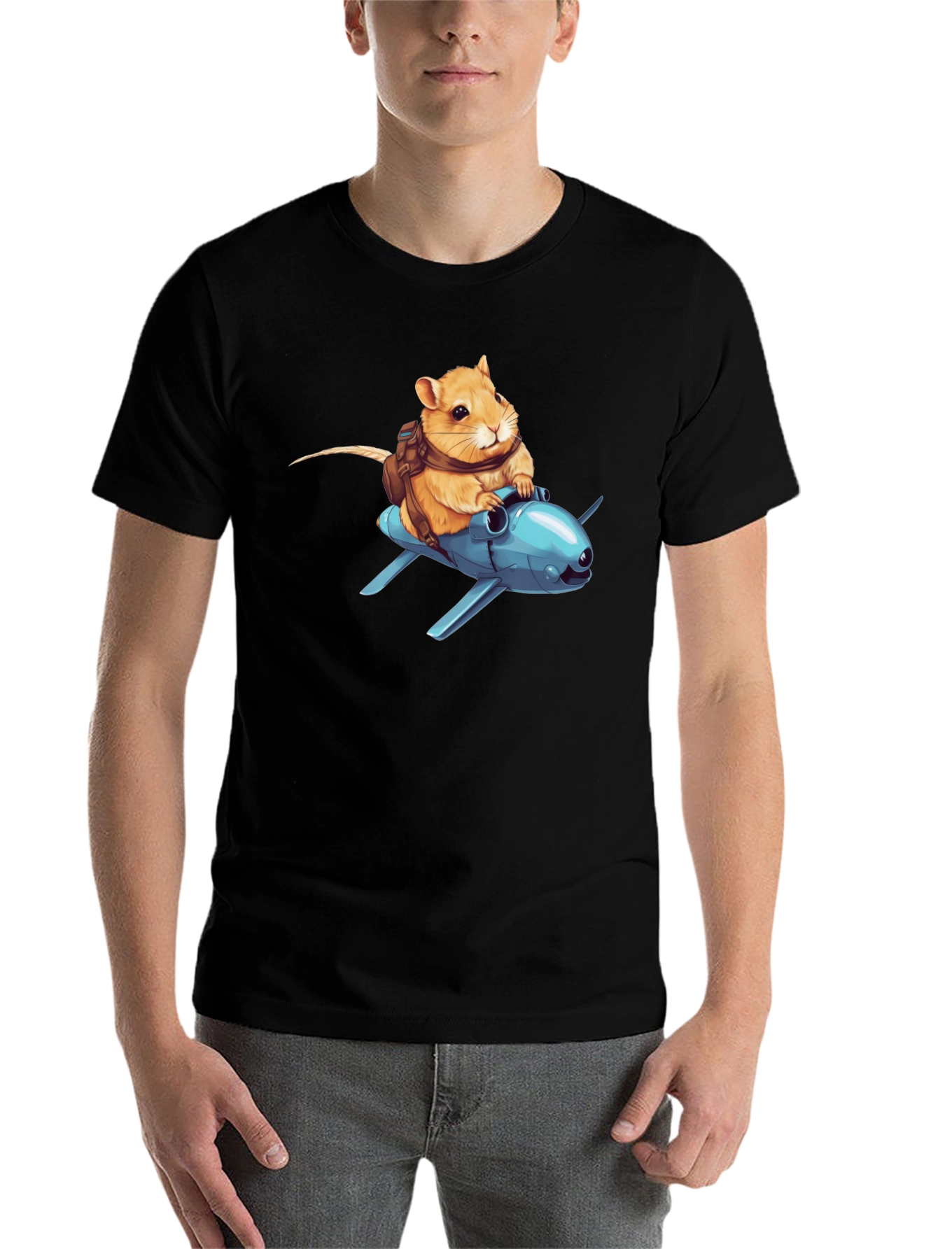 Black Gerbil Aviator T-Shirt view 7