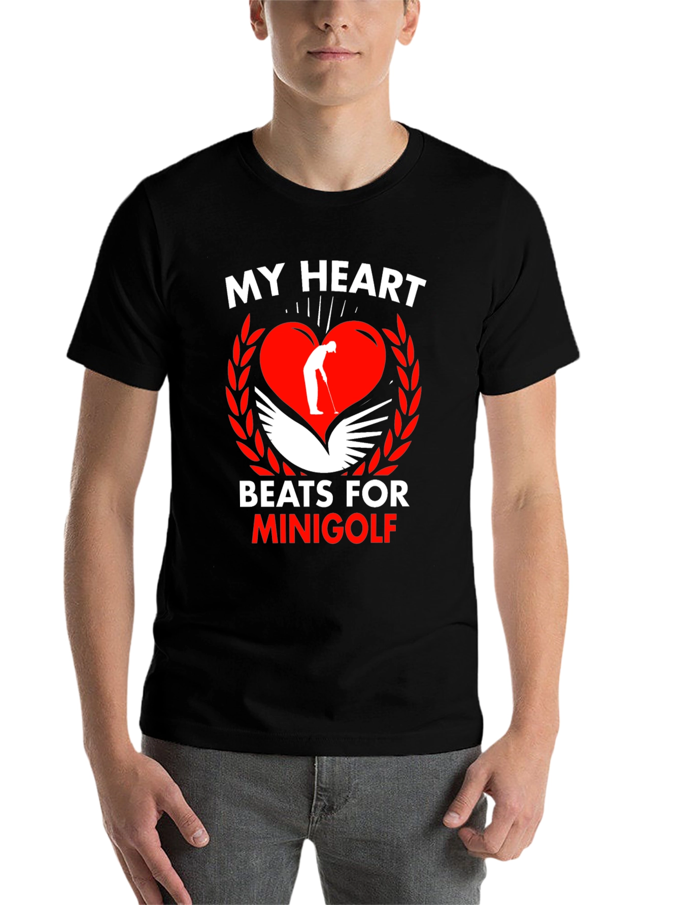 Black My Heart Beats for Minigolf Graphic Tee view 7