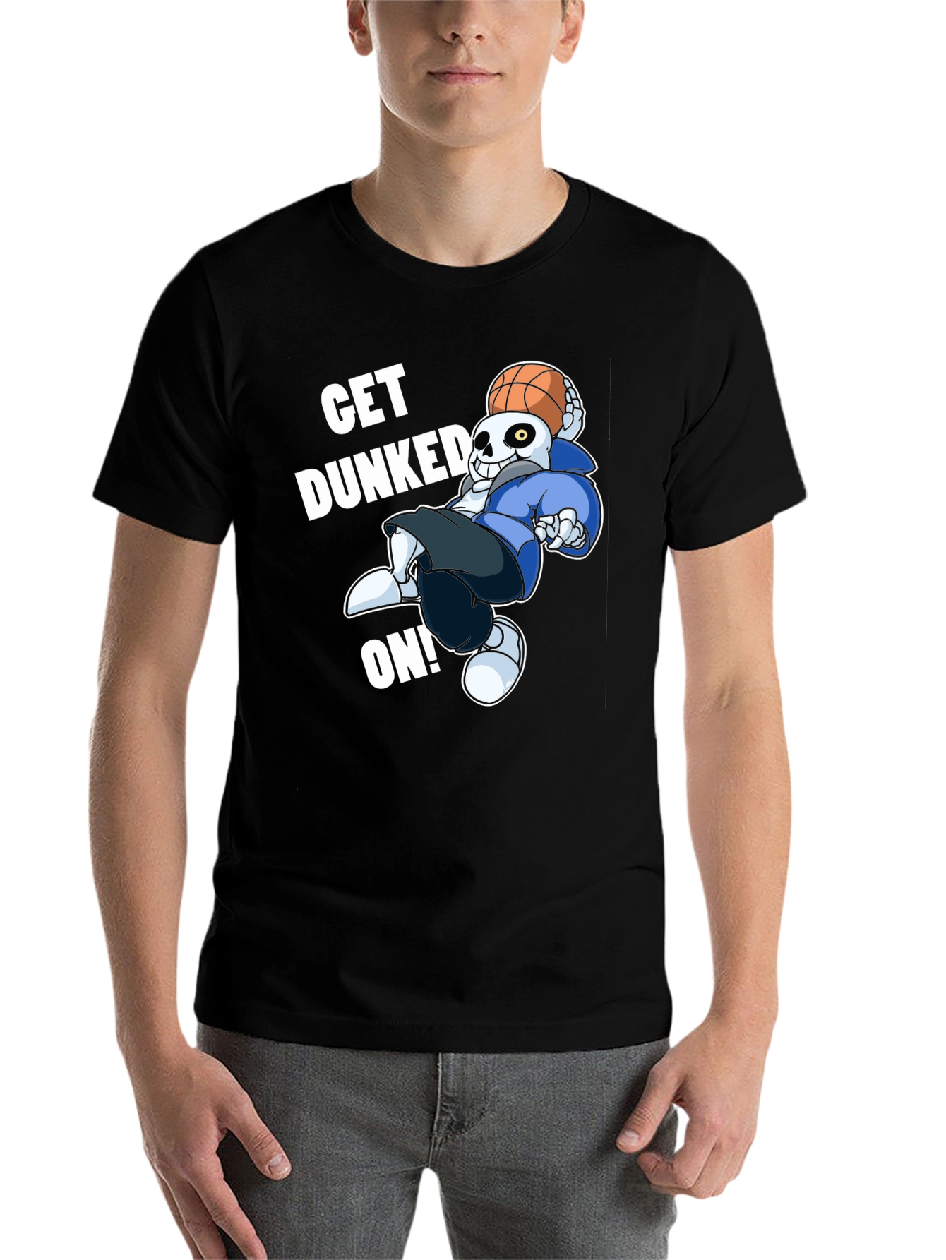 Black Get Dunked On! Novelty Graphic T-Shirt view 7