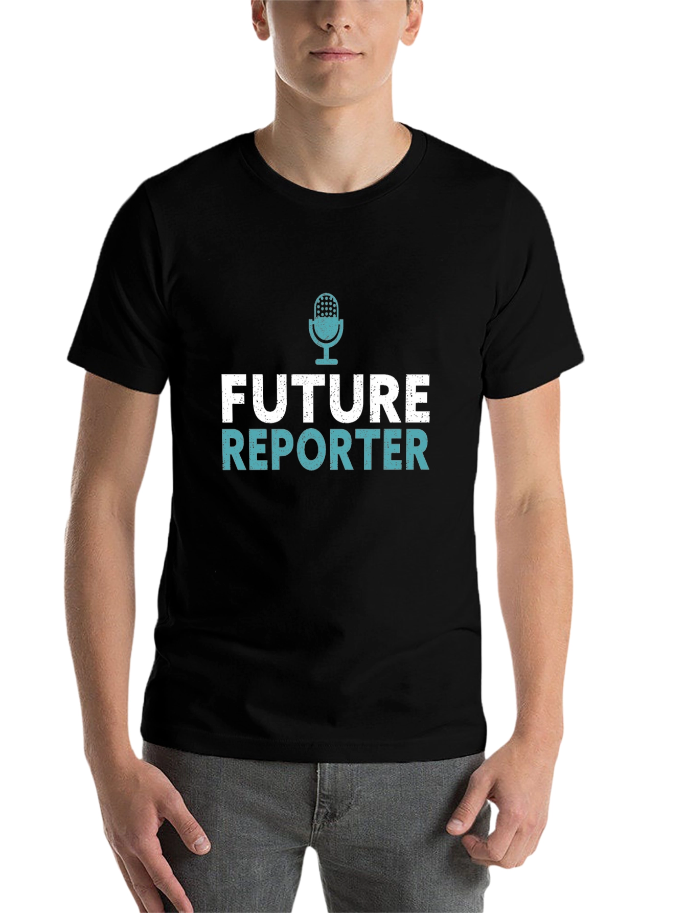 Black Future Reporter Graphic Tee - Black Cotton T-Shirt view 7