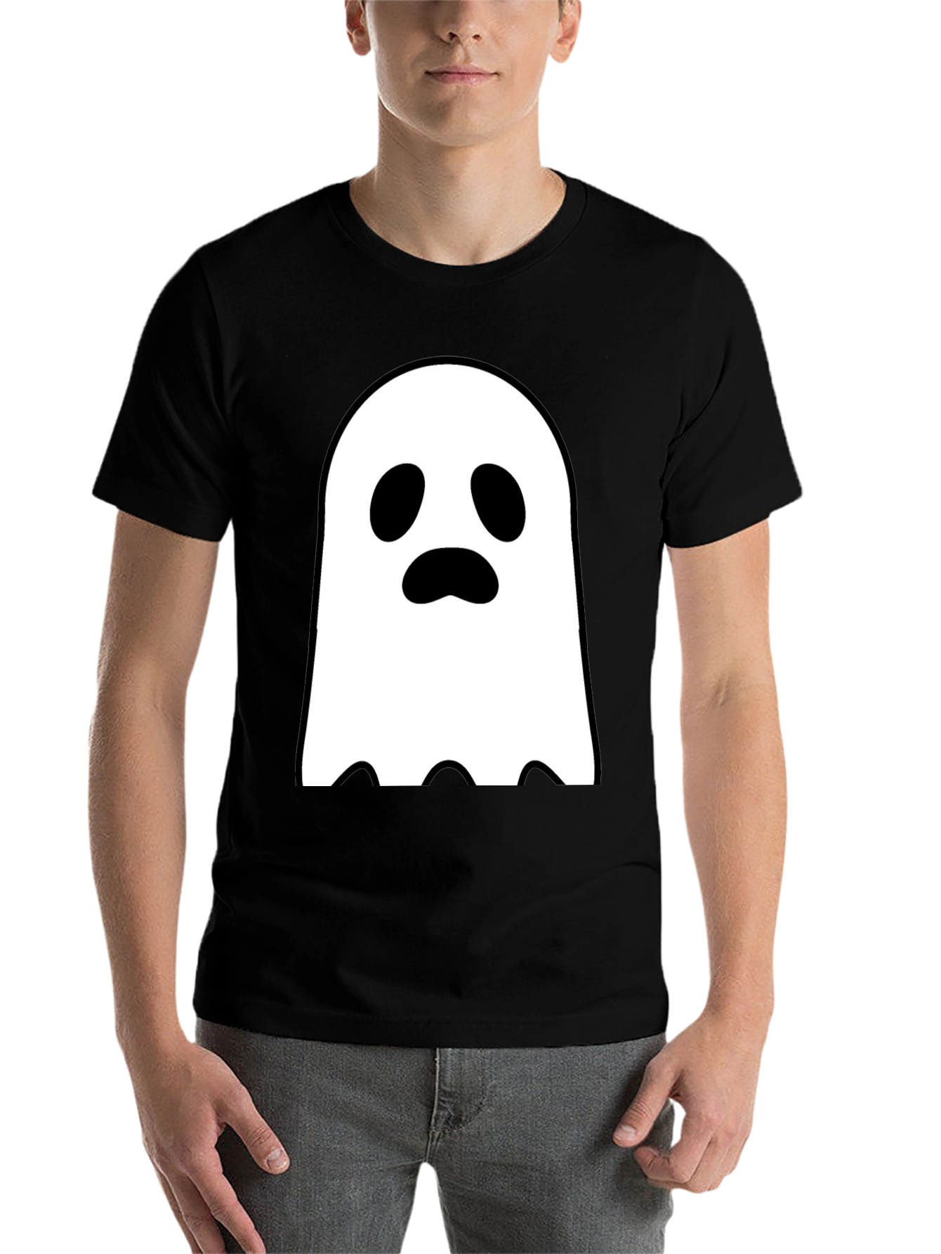 Black Ghost Graphic Tee - Spooky Season Style view 7