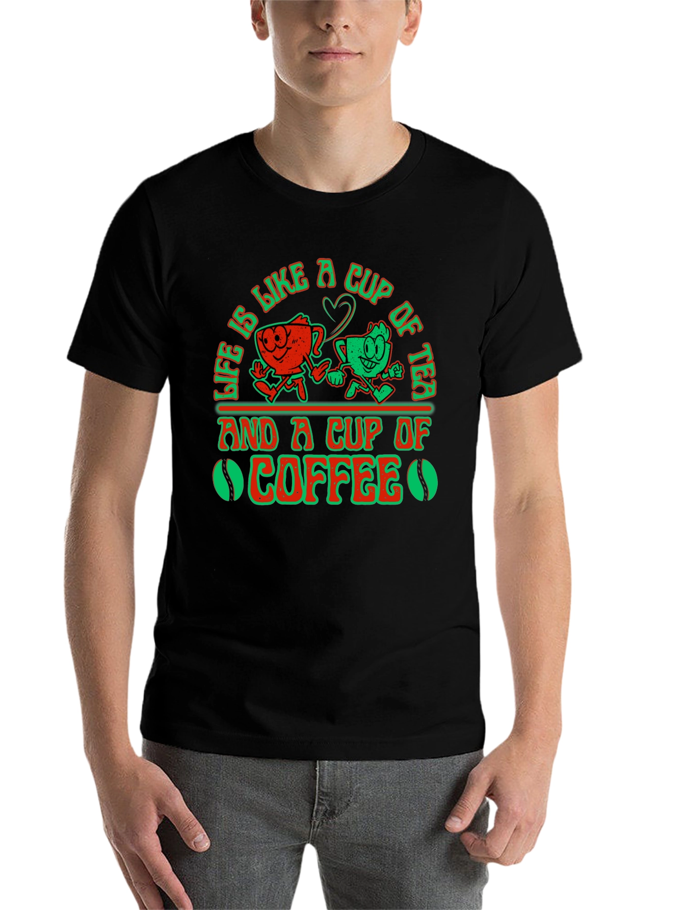 Black Life Is Like A Cup of Tea and Coffee Graphic T-Shirt view 7