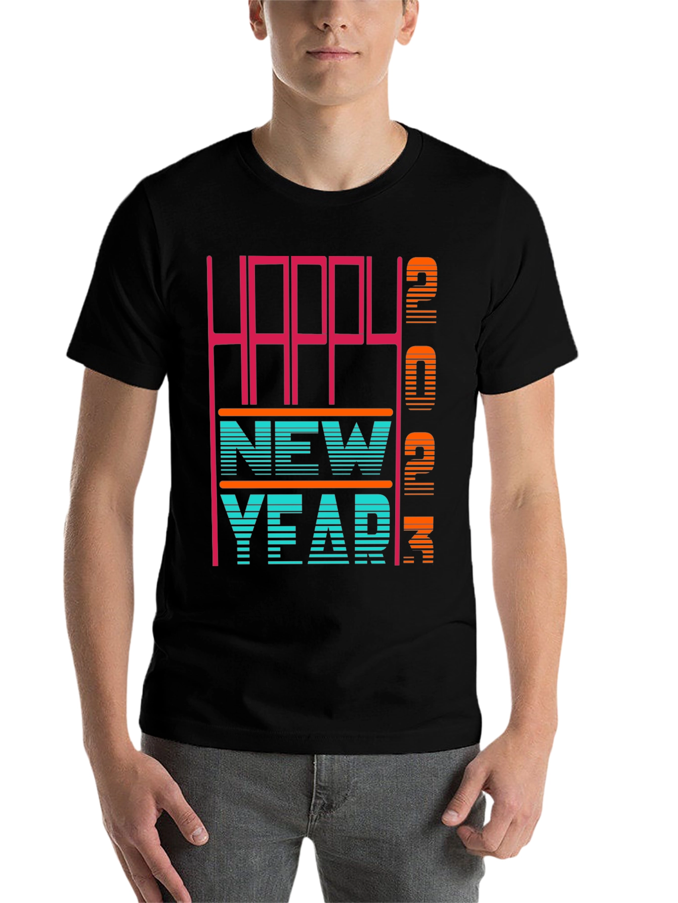 Black Happy New Year 2023 T-Shirt view 7