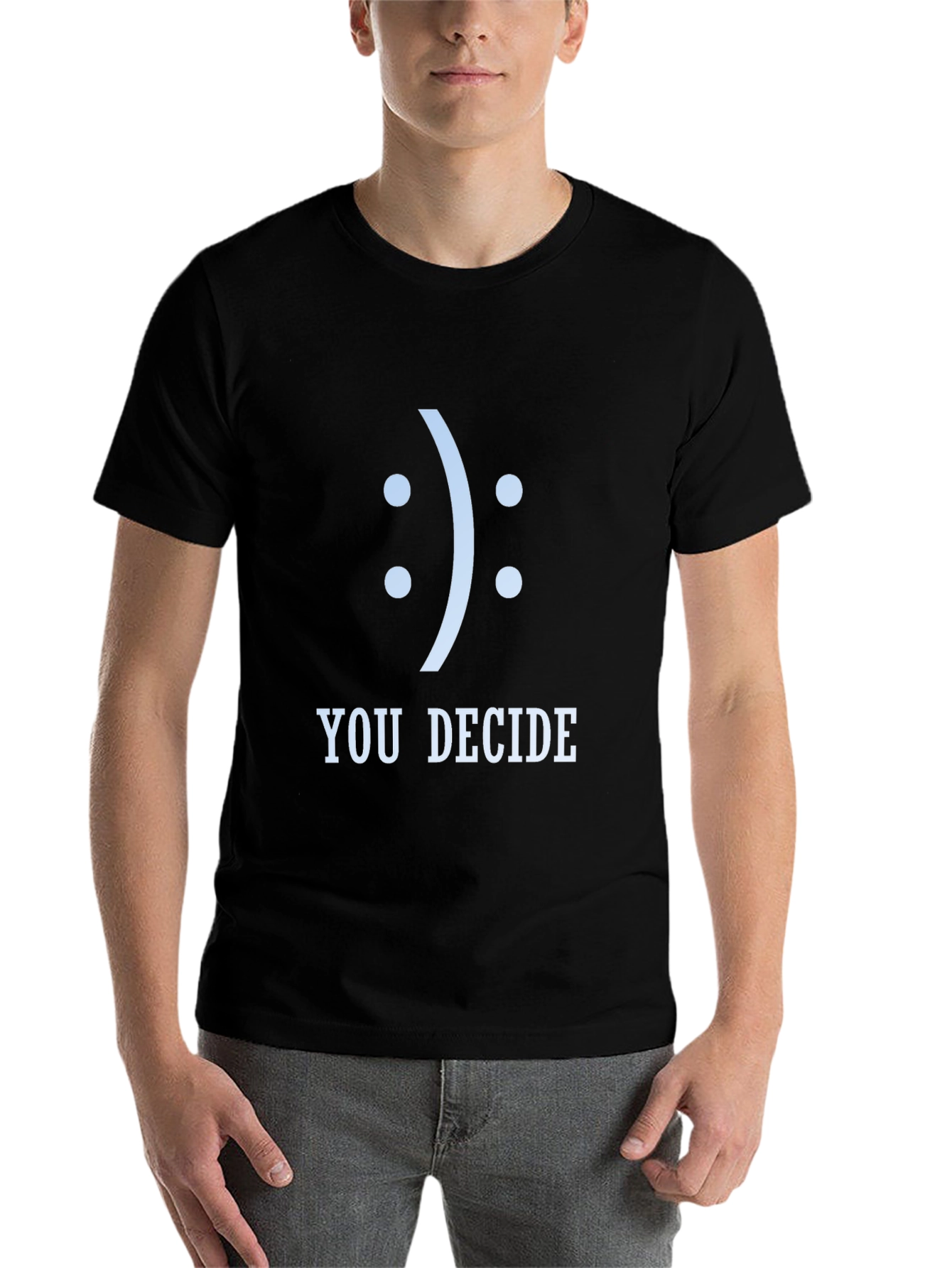 Black You Decide Graphic Tee - Unisex Black T-Shirt view 7